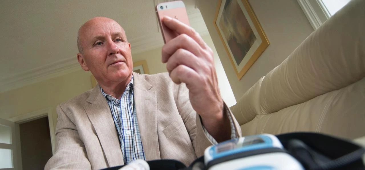 Local businessman Martin Smith using the My Inhealthcare app.