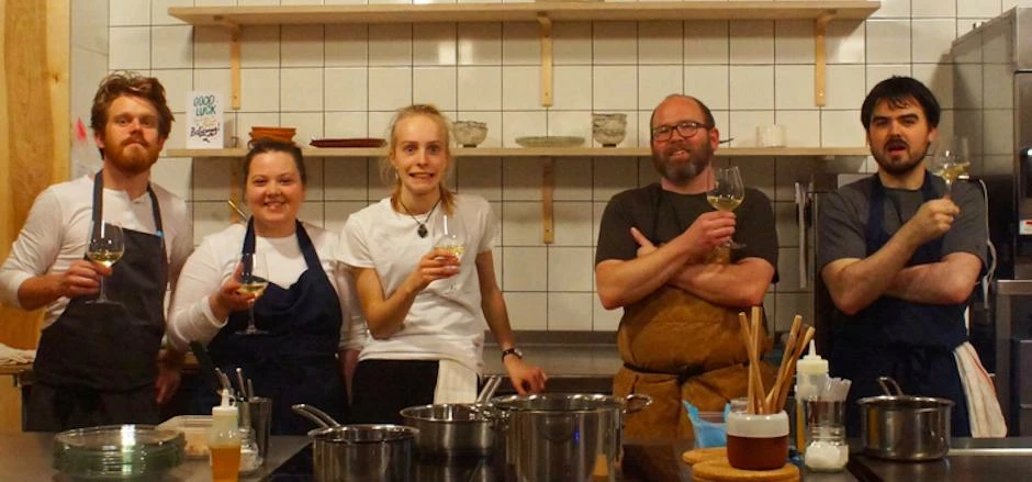 The restaurant is owned and run by Samuel Buckley, who is on the far left.