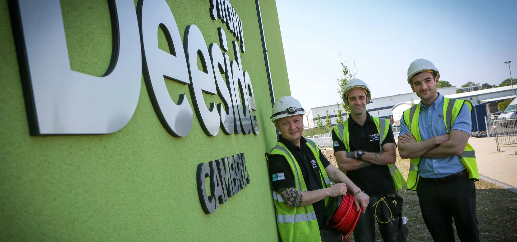 The Jackson Fire team at the Coleg Cambria Deeside base. 