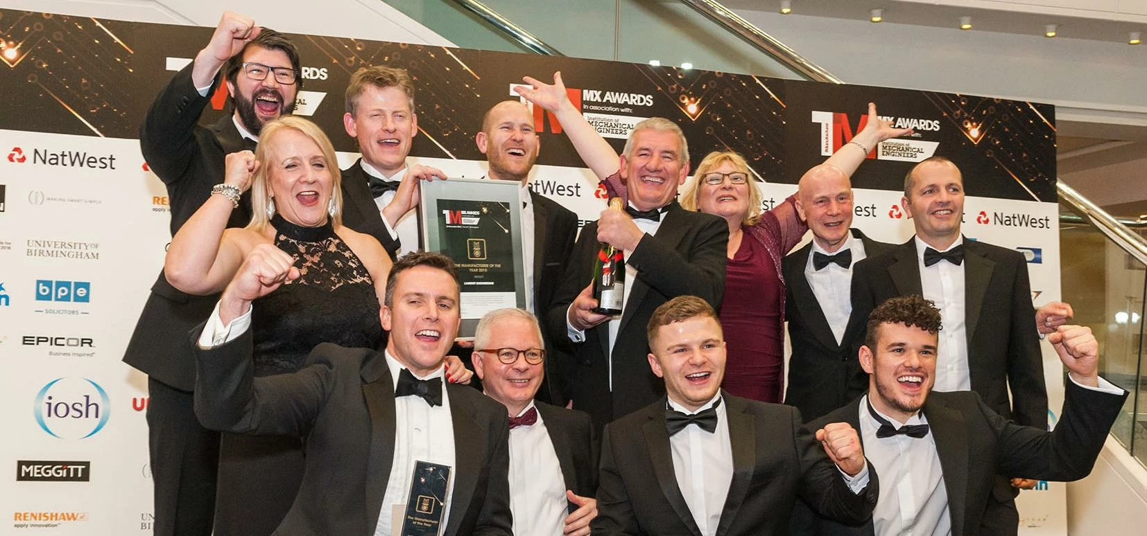 The Lambert Engineering team celebrating at the TMMX Awards 