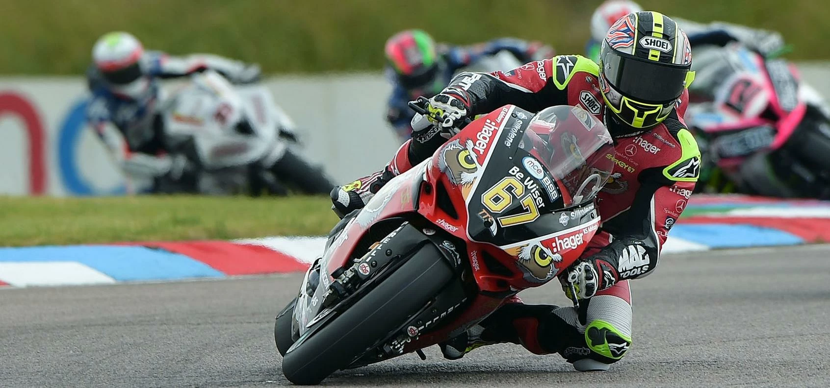 Be Wiser Ducati rider Shane 'Shakey' Byrne in action