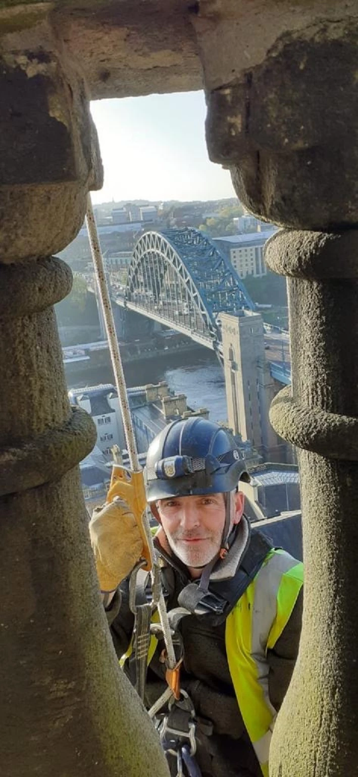 Paul Tinkler working at All Saints Church in Newcastle