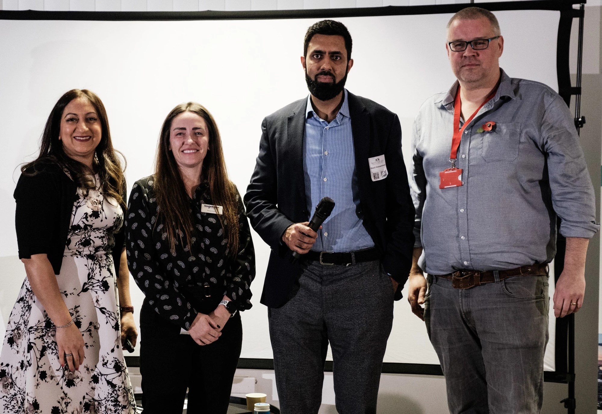 Sabina Thorpe (Refurb-Ed), Kirsty Rogers (Together), Basit Mohammed (£100k prize winner) and Grant Erskine (Refurb-Ed). 