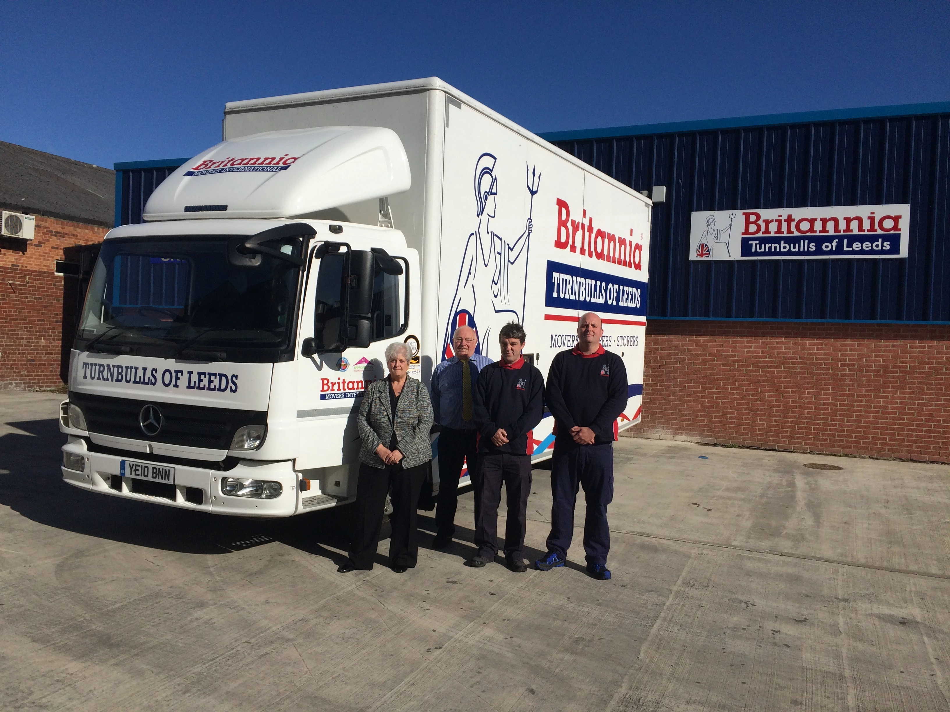 Britannia Turnbulls is the oldest removal firm in Leeds and is celebrating its 150th birthday. Showing Left to Right Fay Chapman, John Shaw, Simon Gill and Tony Cade.