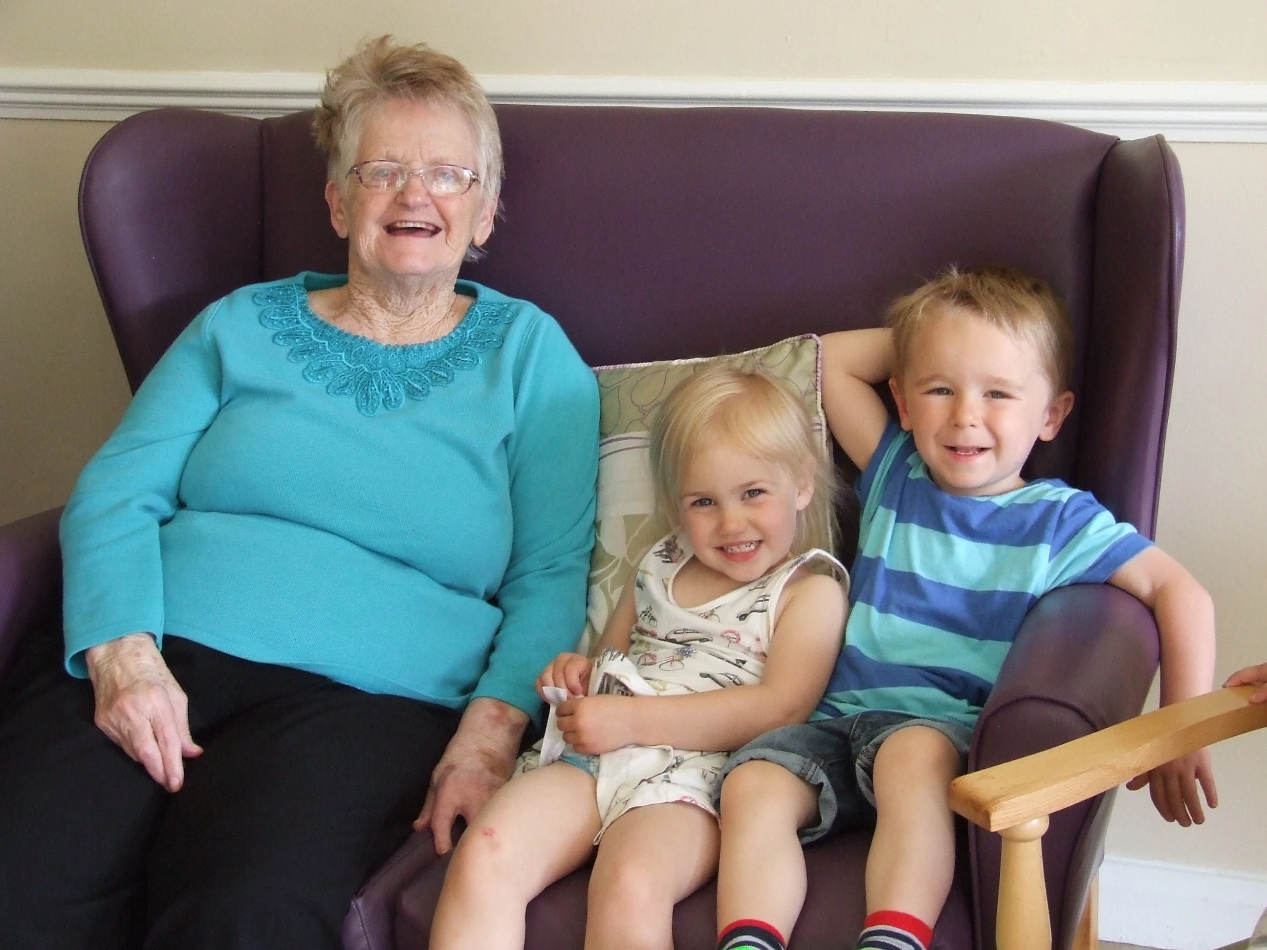 Residents and children at The Anchorage care home