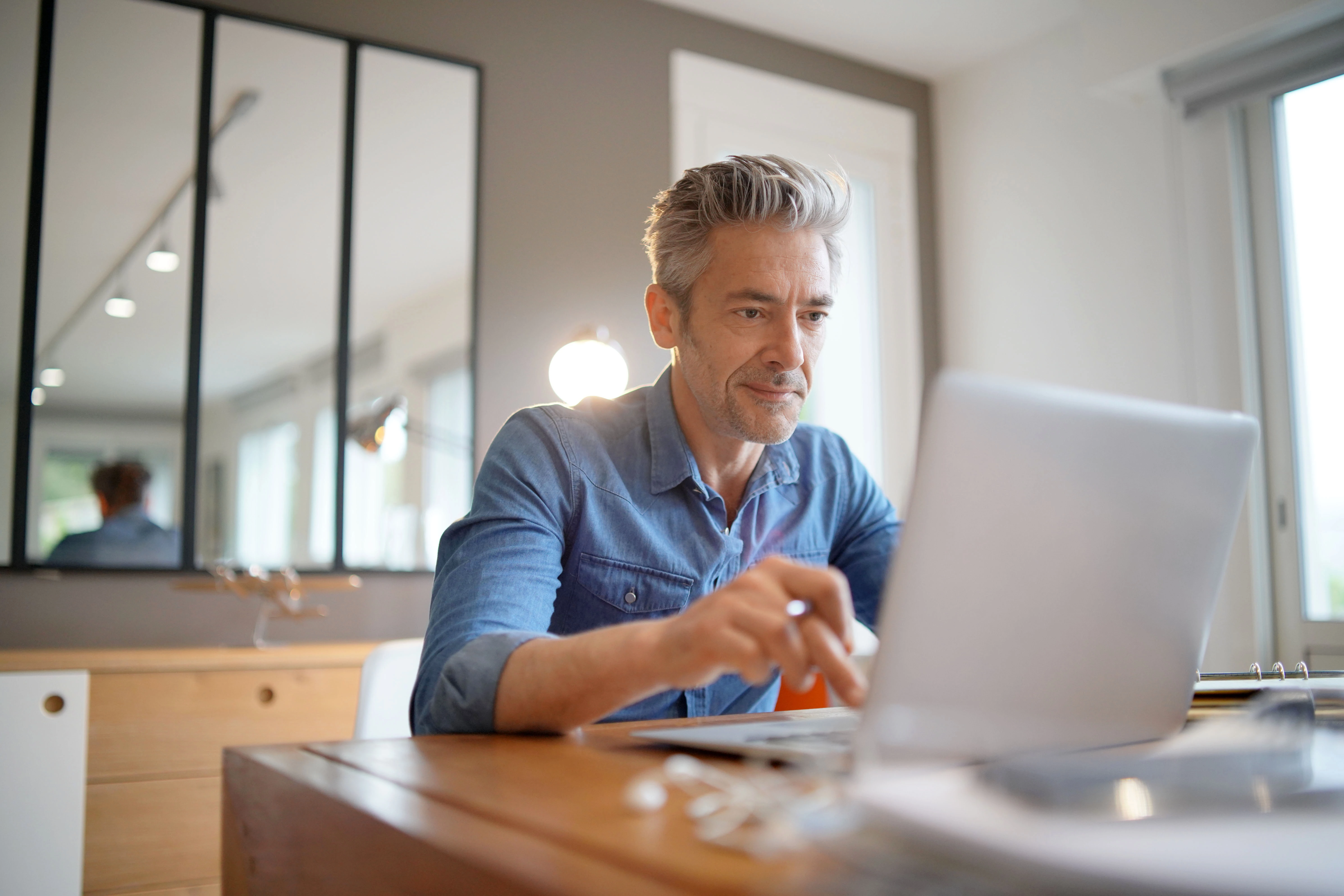 man using laptop