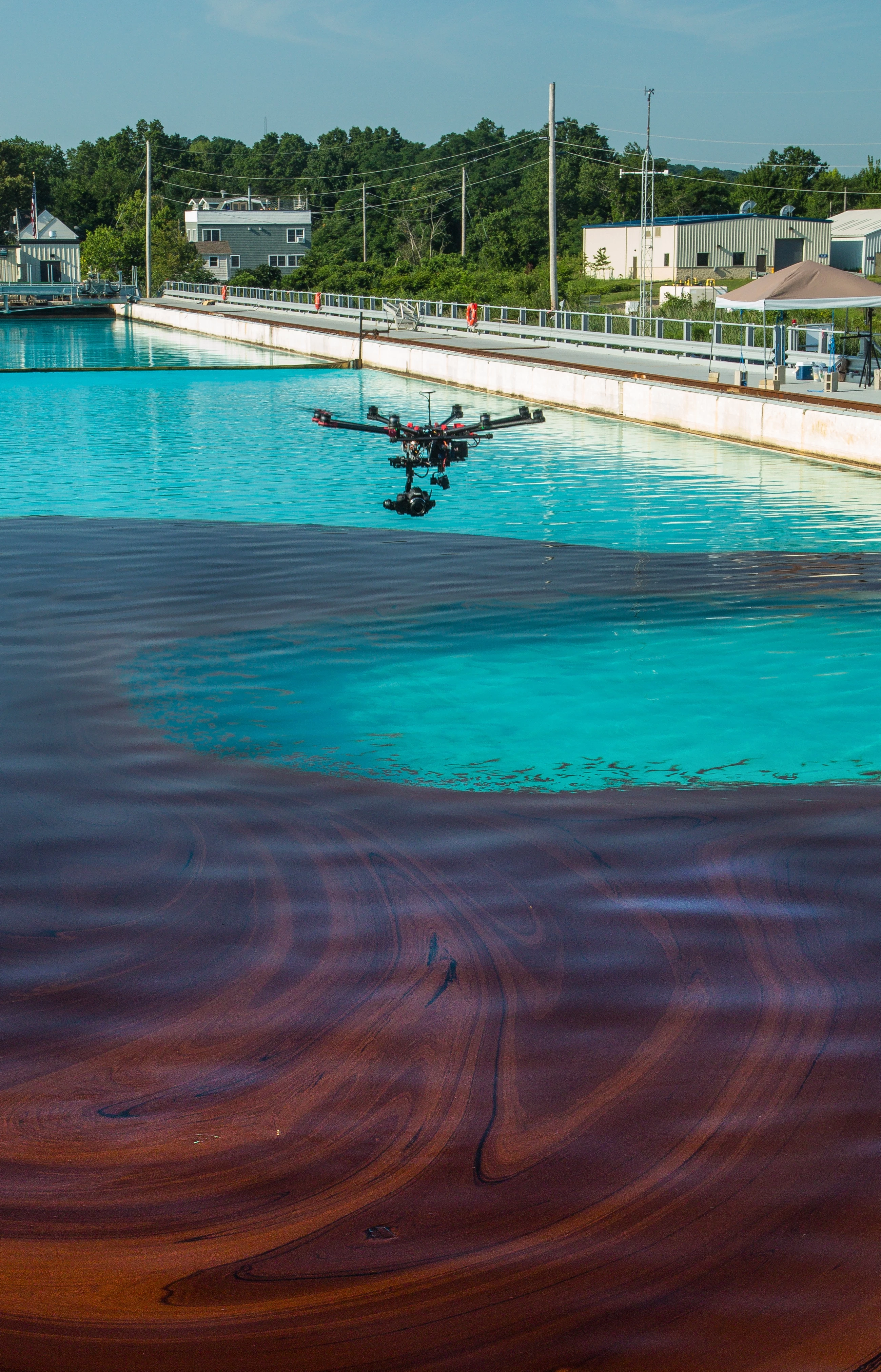 A drone inspection underway.