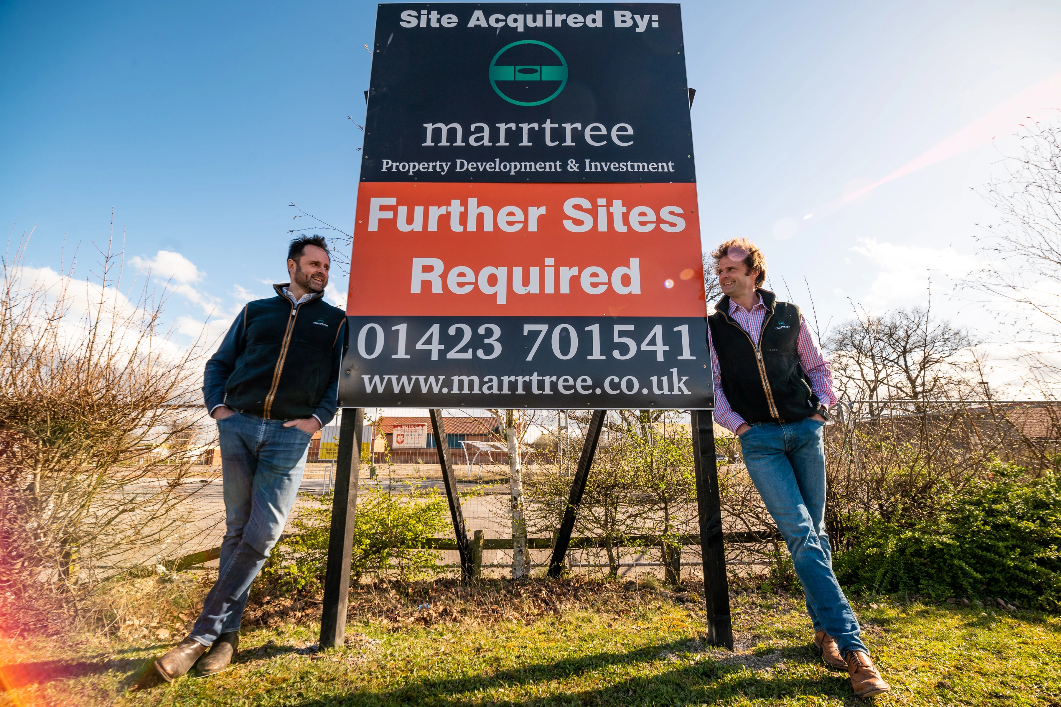 Left-right: William Marshall, George Marshall at the Clifton Moor site, York