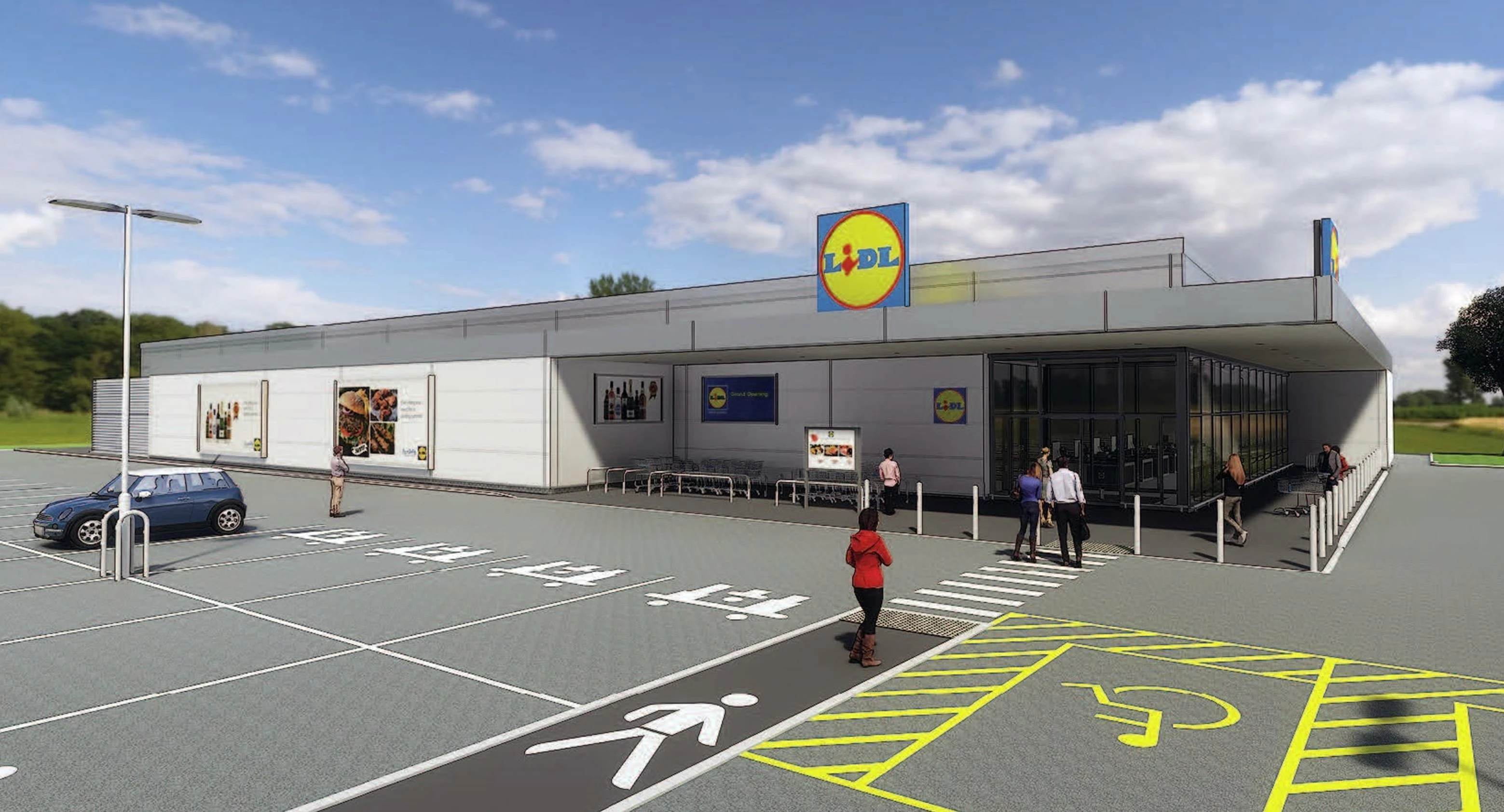 CGI of Lidl in York 