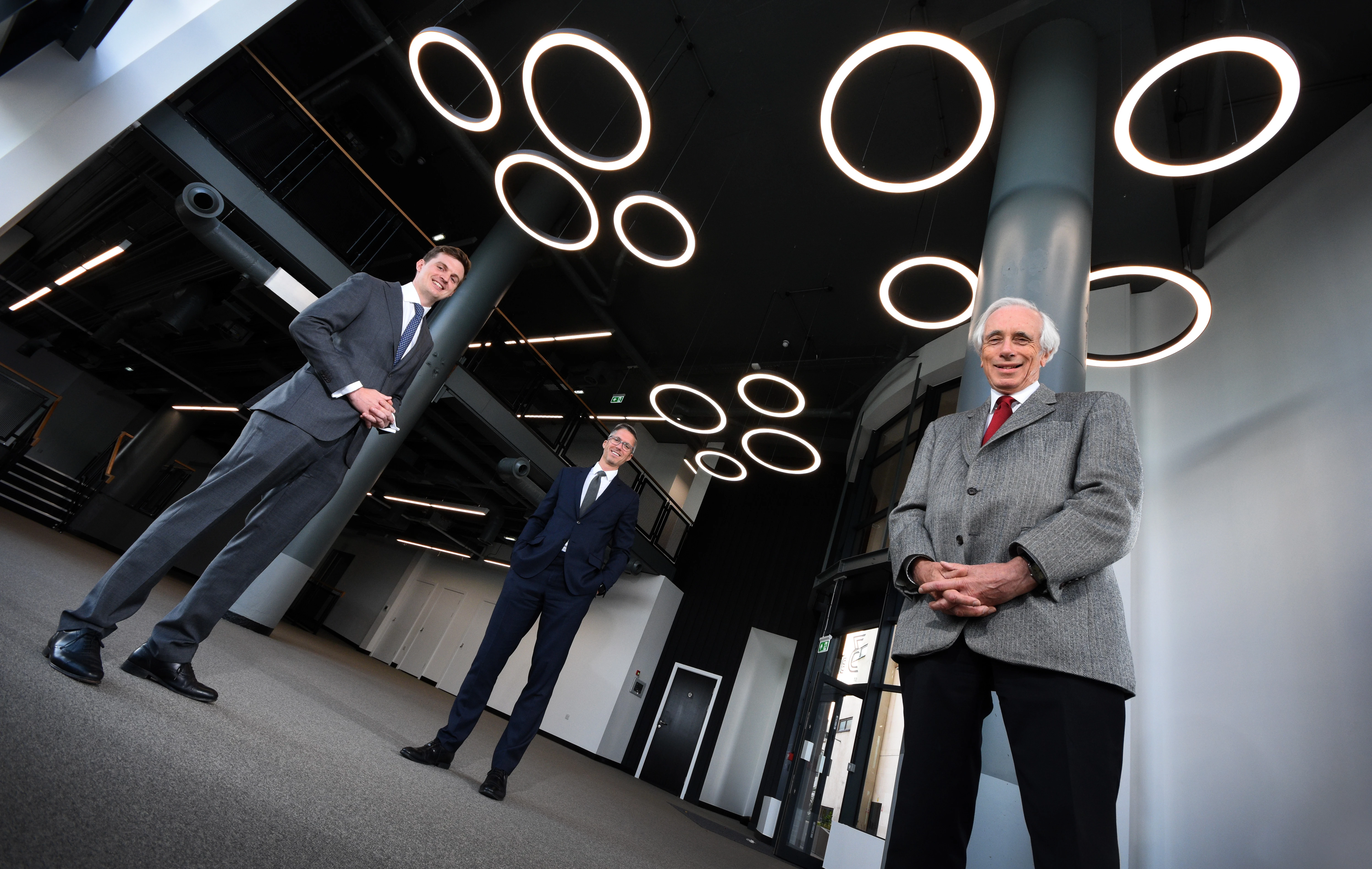 Inside brand new 5,000 sq. ft. office at St James Gate, Newcastle. L-R: Jonathan Butcher, Daniel Davies and Neil Sinclair from Palace Capital plc.