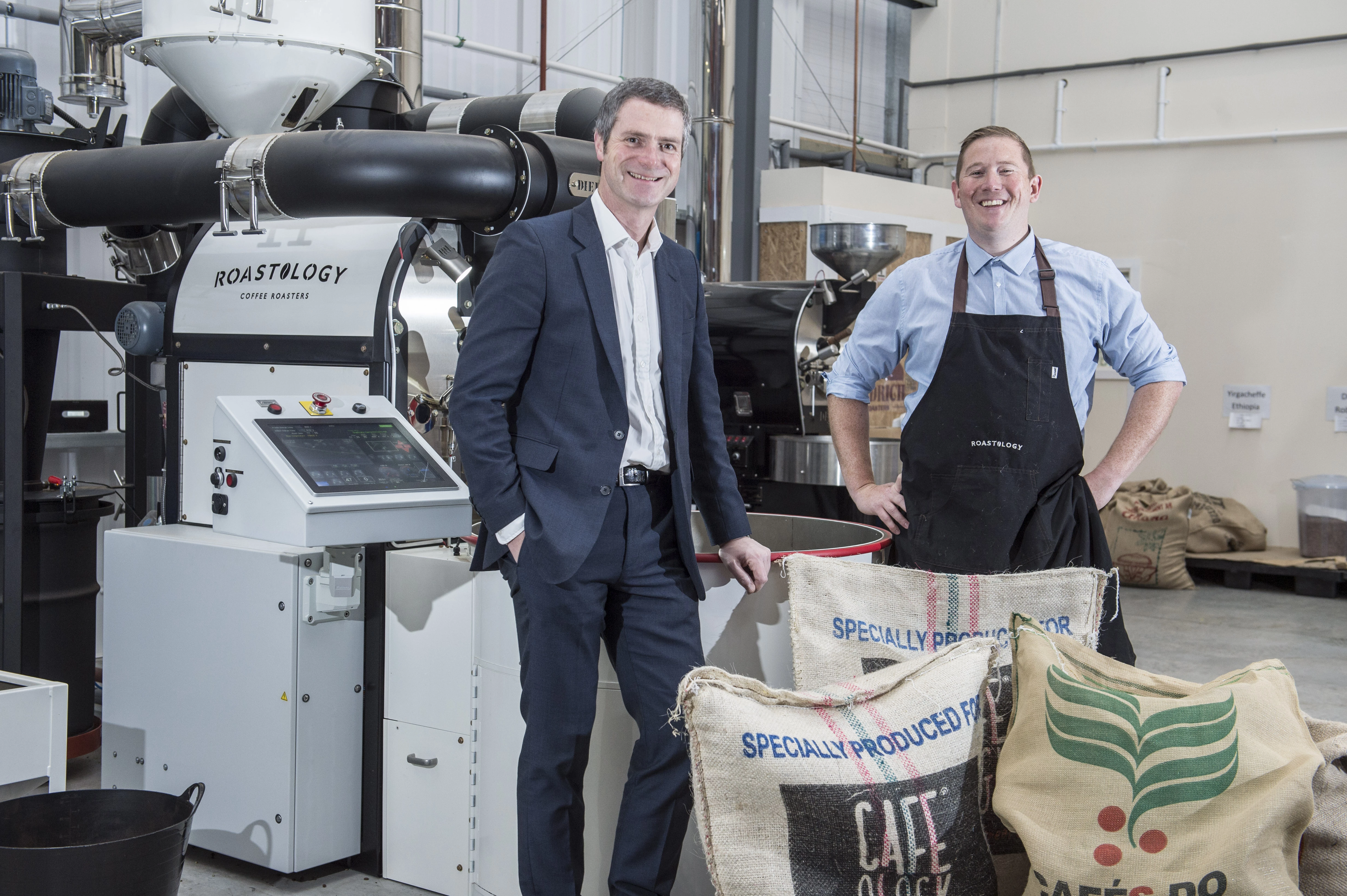 Cafeology MD Bryan Unkles (left) and roaster Steve Hampshire