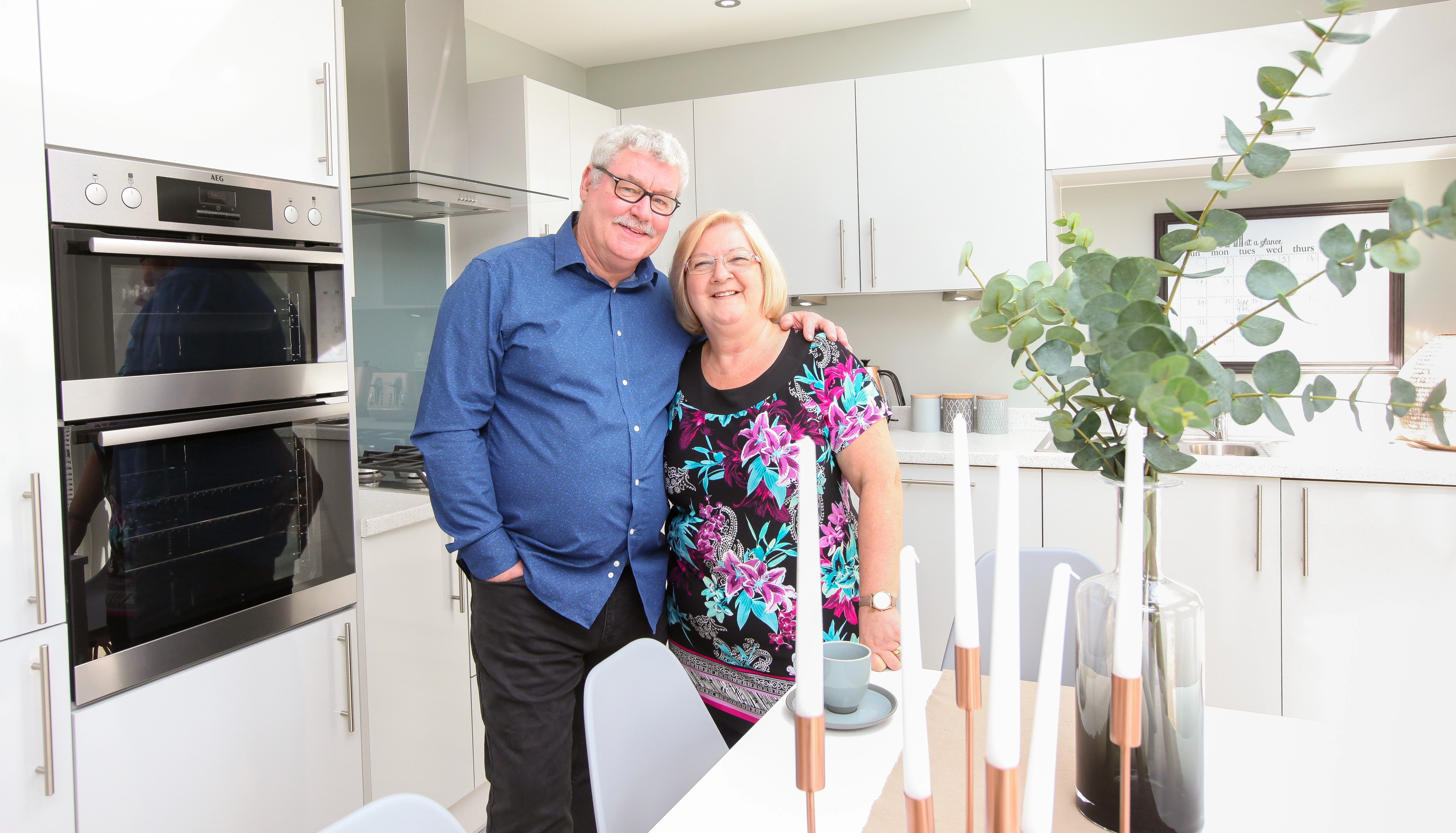 Andrea and David in their new home at Wellington Place