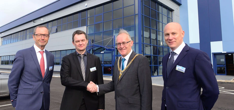 L-R: Pierre-Jean Lorrain, Philippe Doyer, Lord Mayor Malcolm Kennedy and Zsolt Vecsera