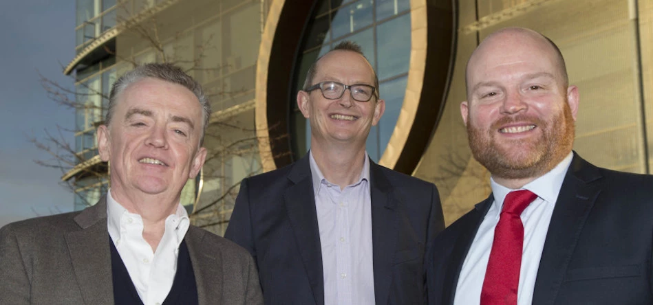 L-R: Paddy Woods of Phonovation, Guy Currey from Invest North East England and Gateshead Council's Cllr John Adams