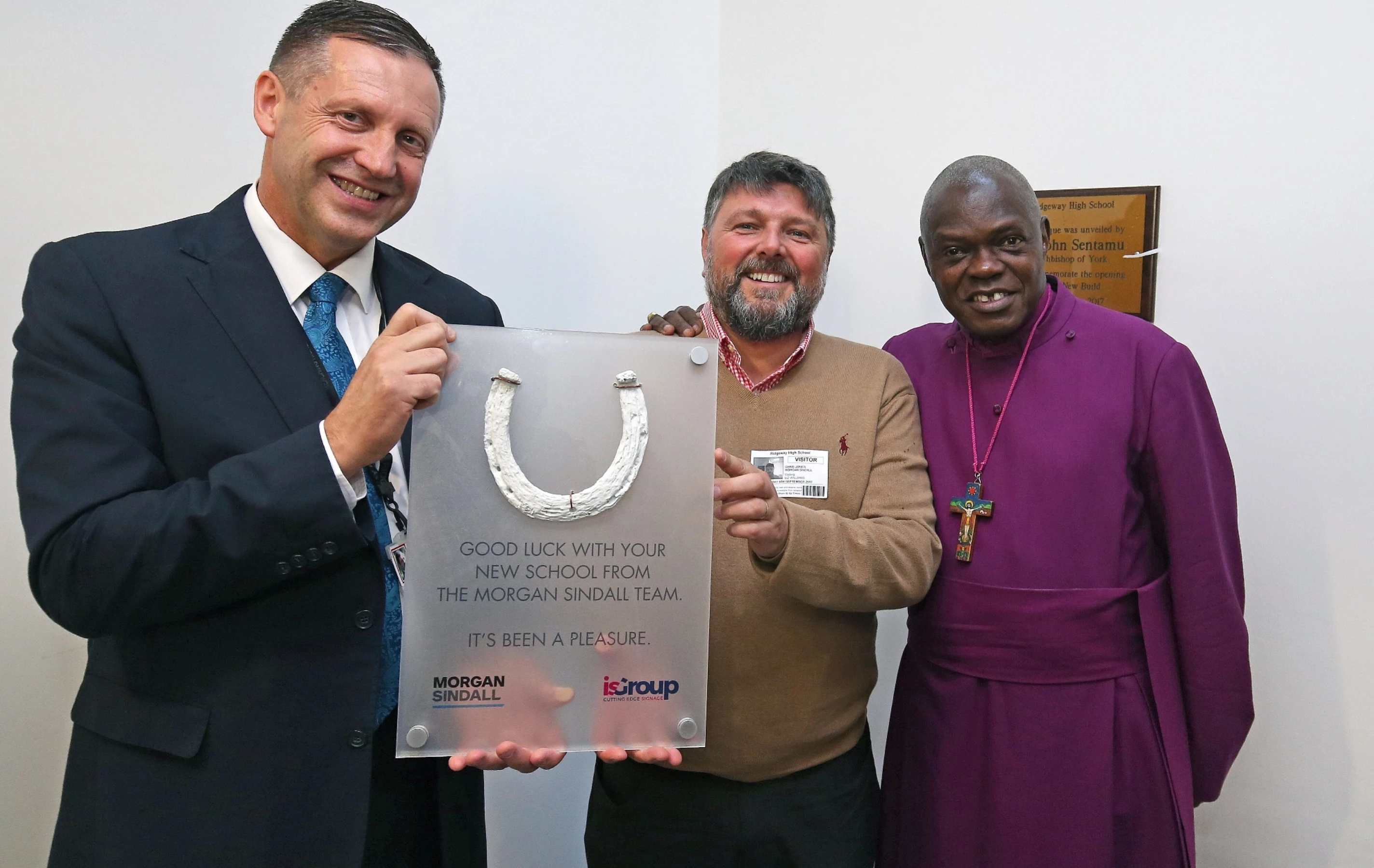 L-R Tony Taylor, Chris Jones and Archbishop Sentamu