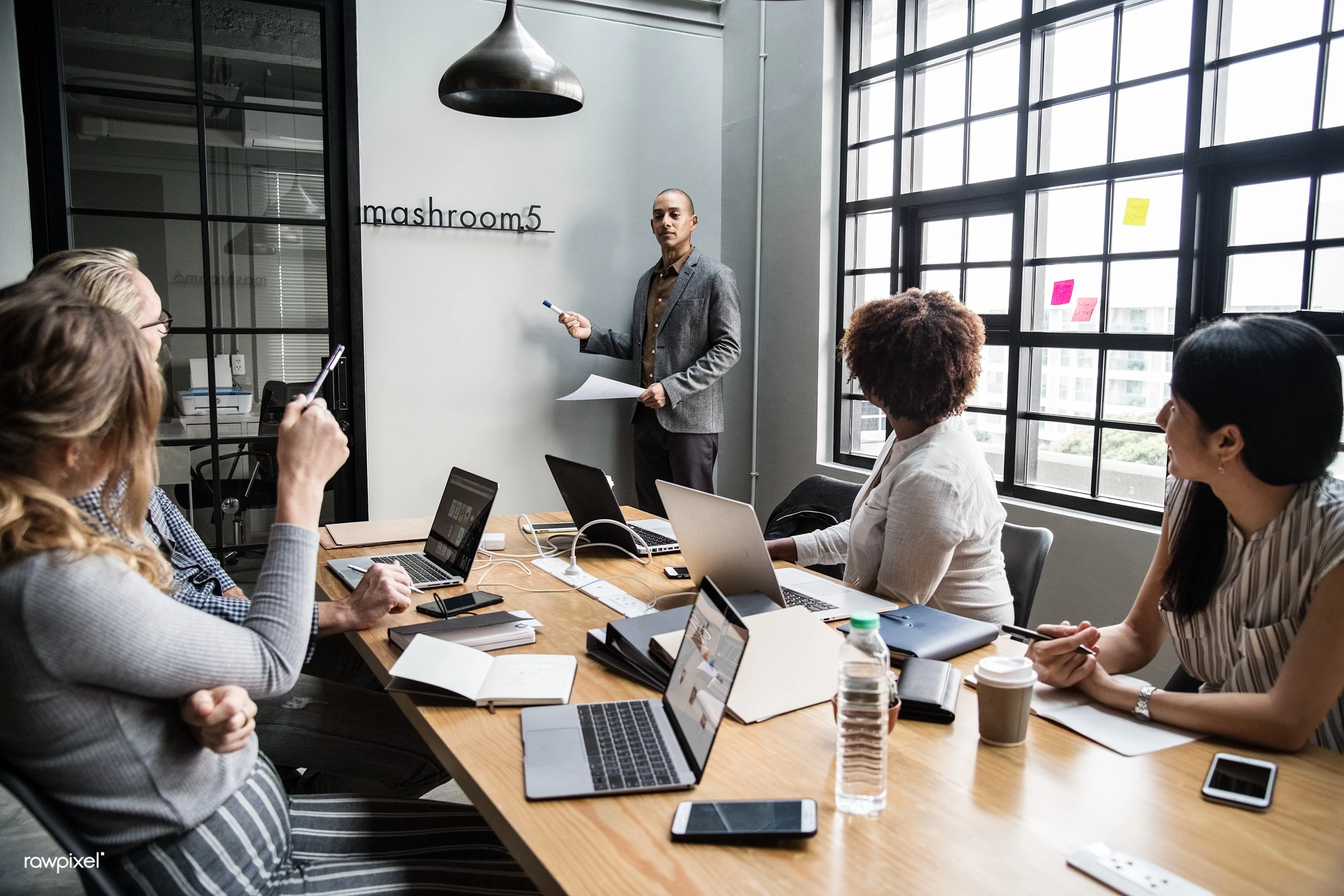 Group of diverse people having a business meeting