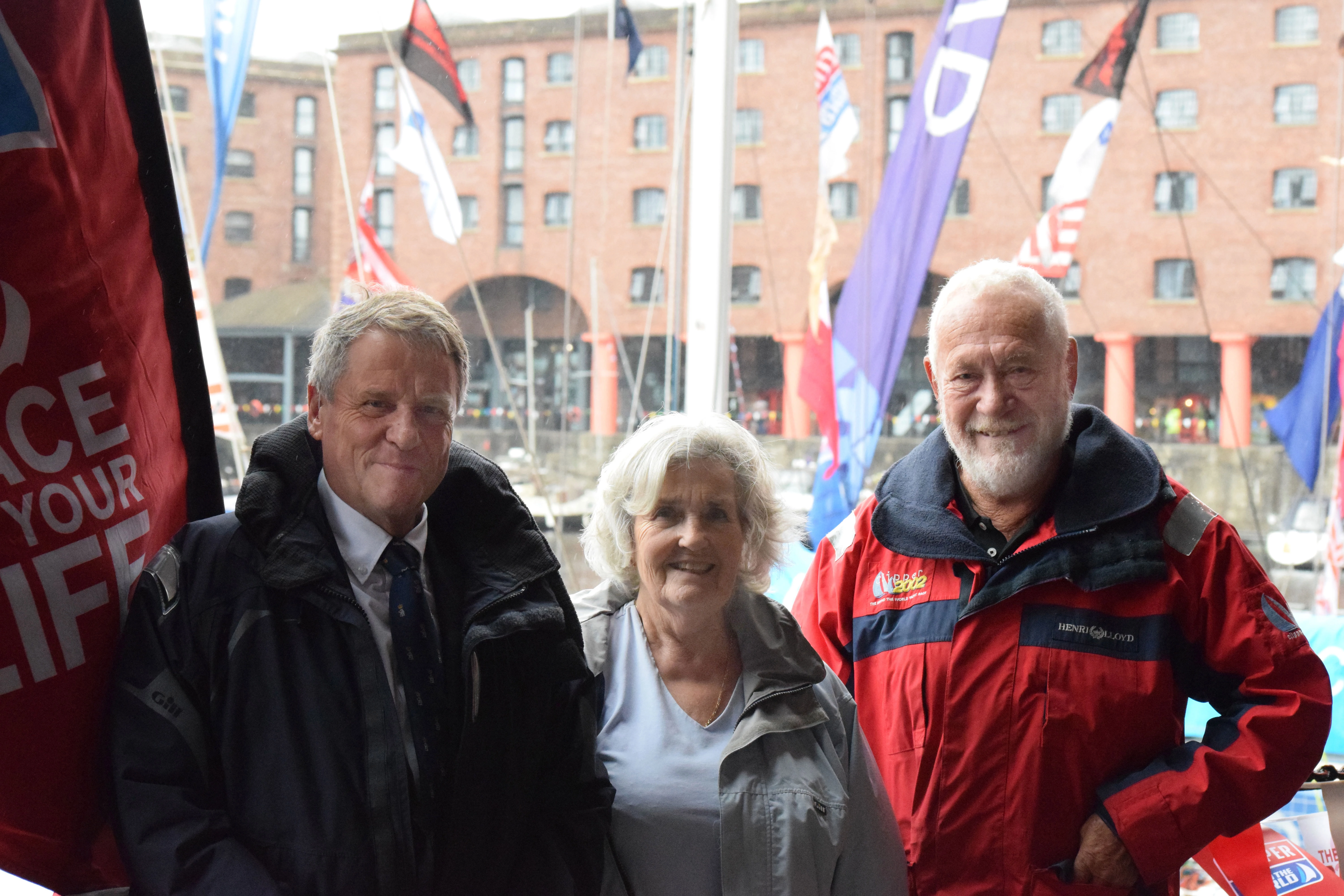 (L-R) David Taylor, Jean Baker, Sir Robin Knox-Johnston