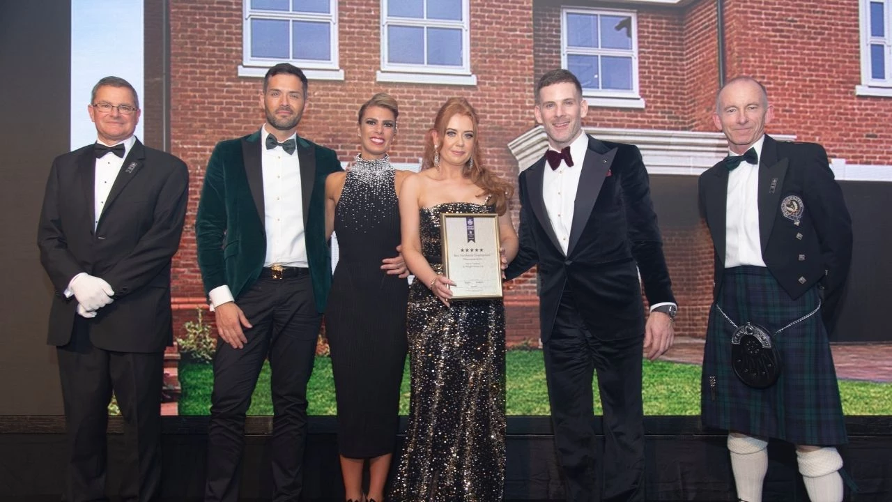 The Horgan Homes team accepting one of the five star awards at the International Property Awards