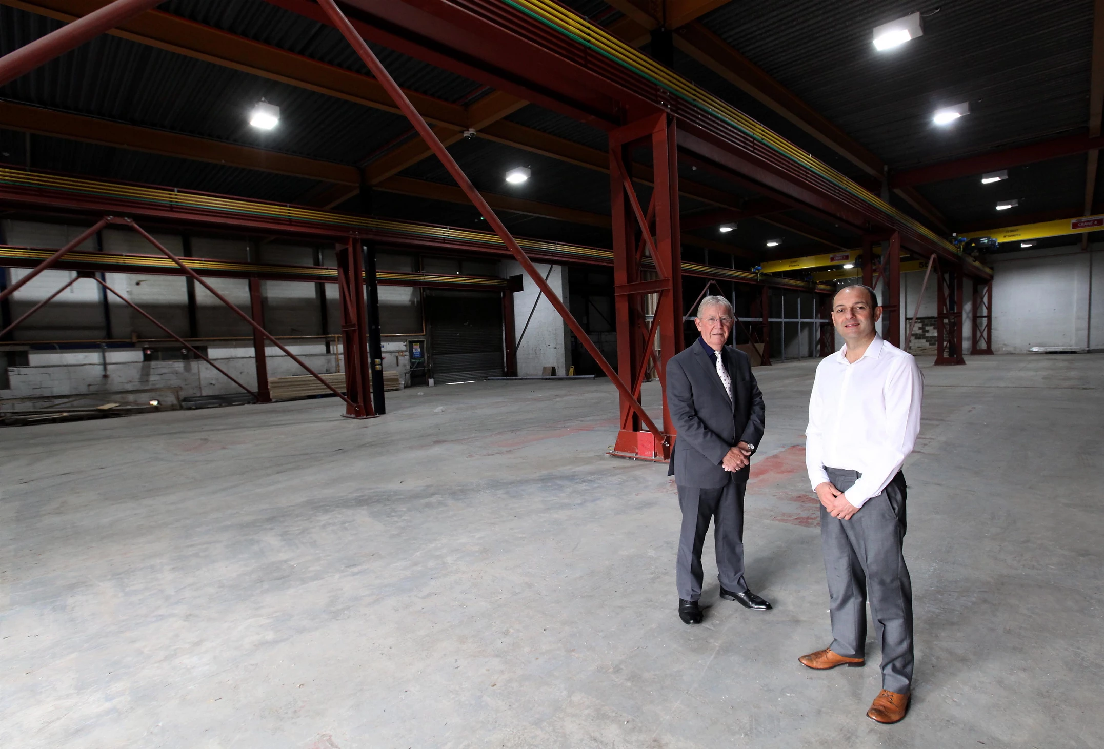 Cllr Harry Trueman, deputy leader of Sunderland City Council and Rob Balzi, RO-BAL Steel in the company’s new premises at Hertburn Industrial Estate.