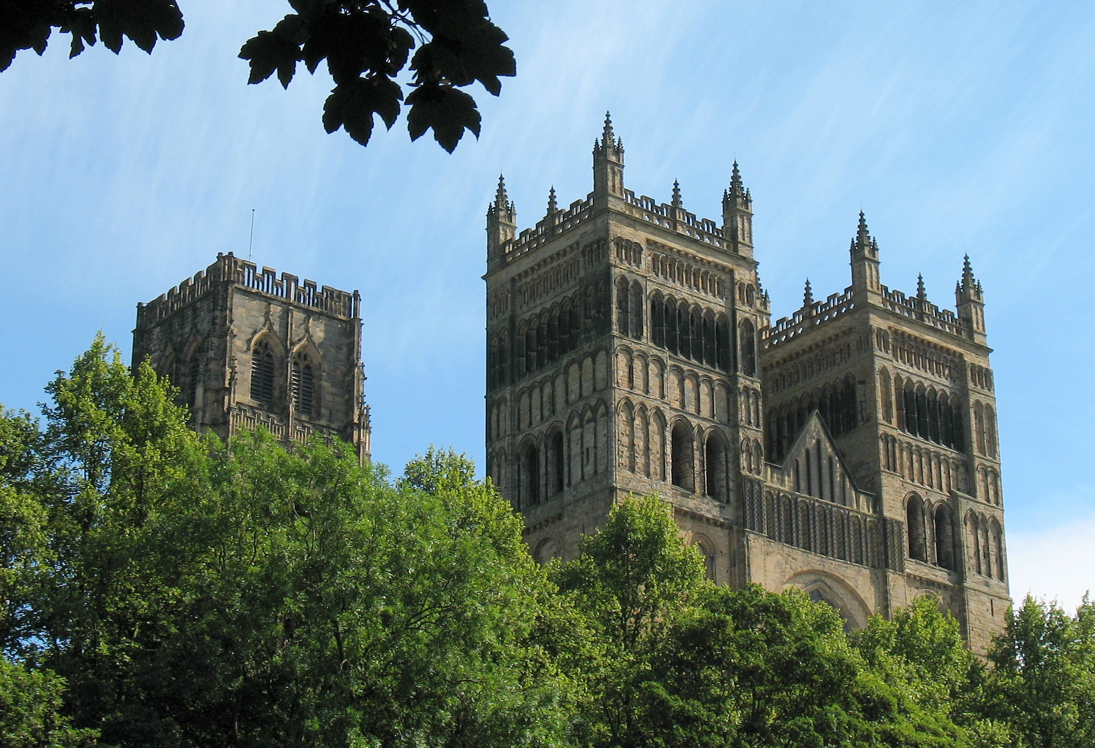 The towers of Durham Cathedral from the northwest, Durham, England