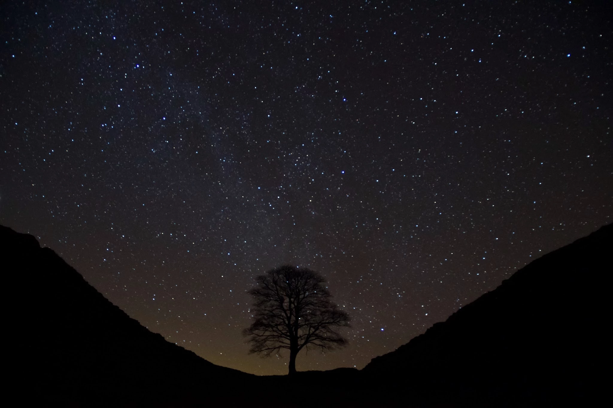 Sycamore Gap @ night