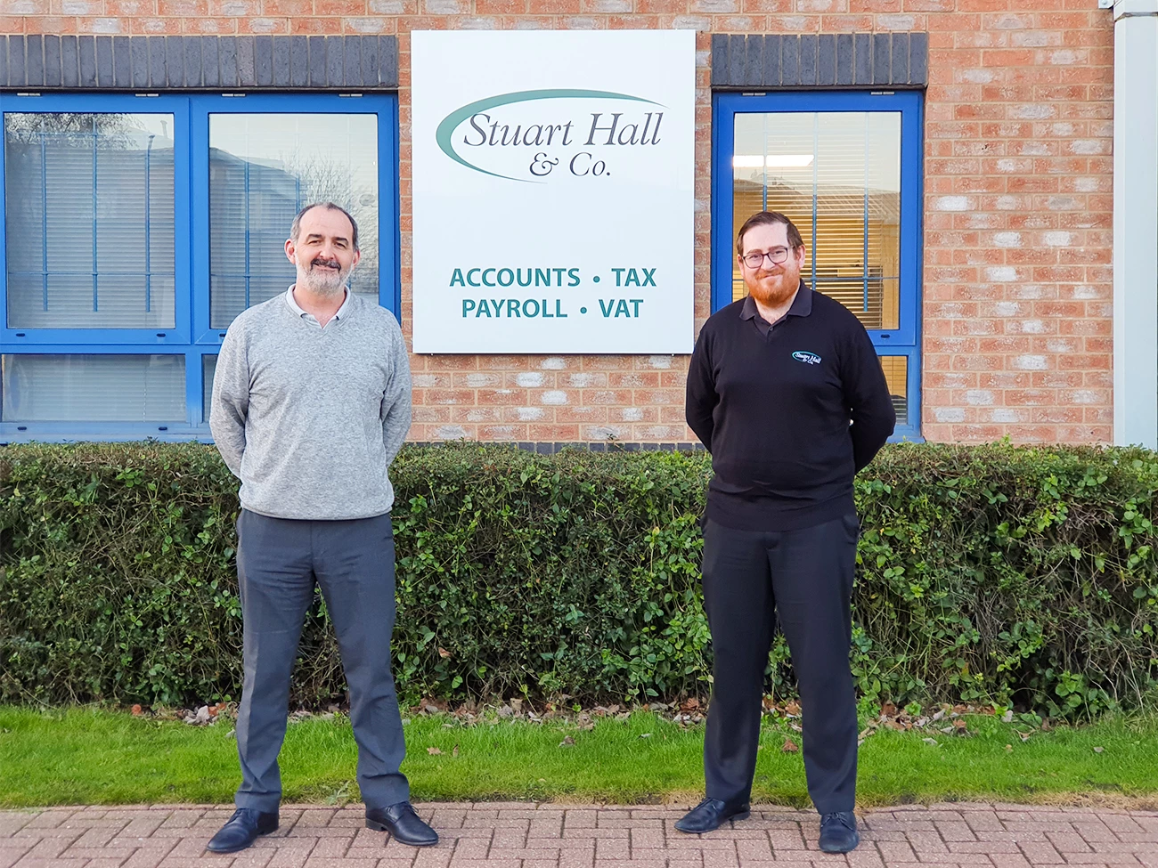 (Left to right) Founder of Stuart Hall & Co, Stuart Hall and Director Matthew Gilmore