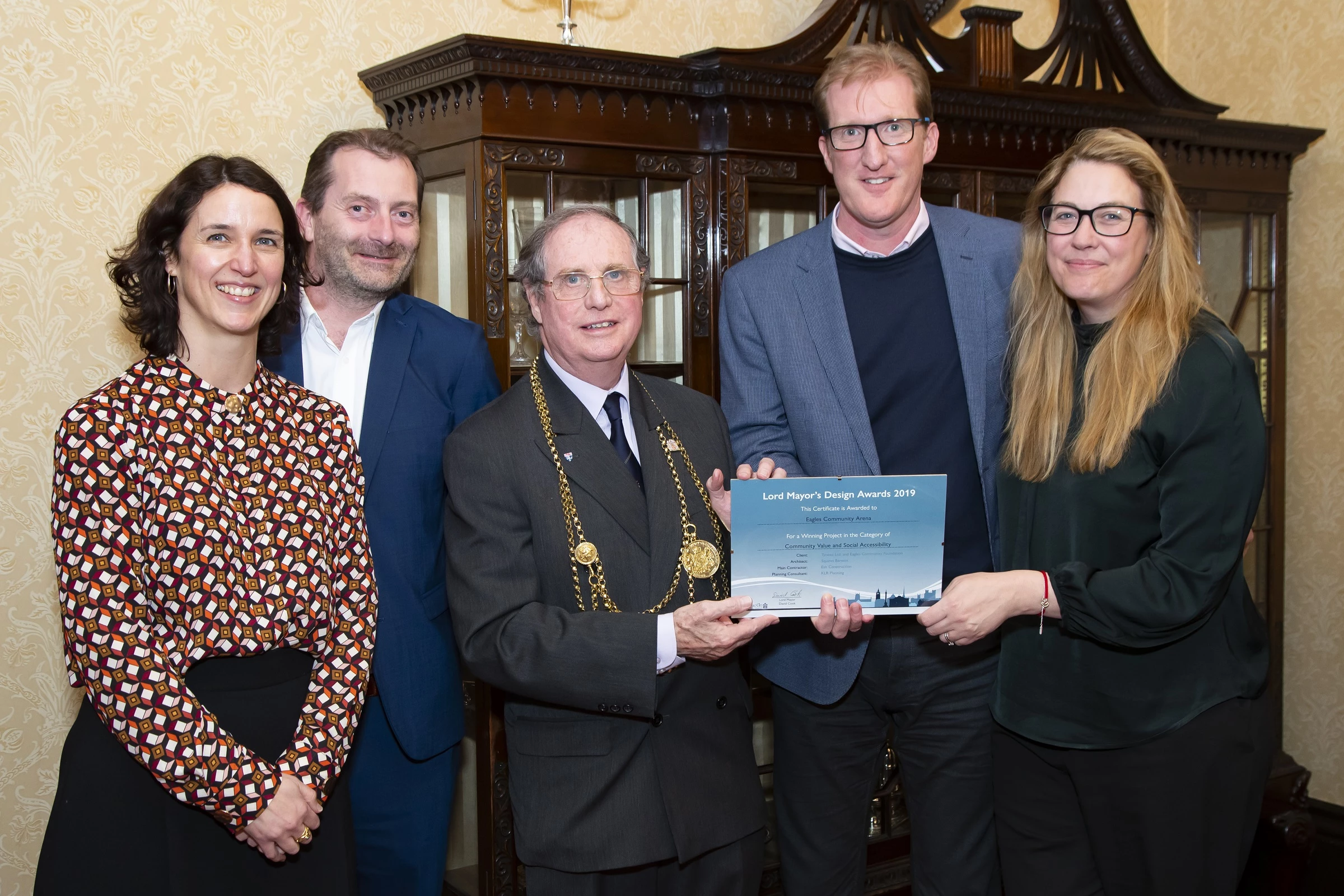 The Eagles Community Arena representatives receiving the Lord Mayor's Community Value and Social Accessibility Award