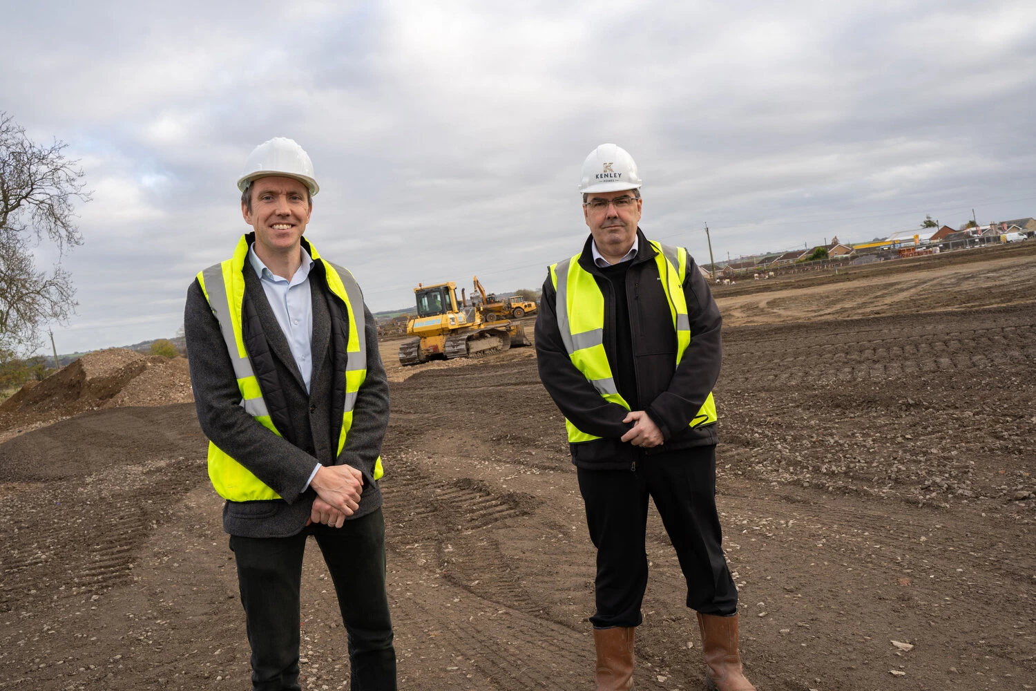 (L - R): Brendan O’Grady and David Robinson on the site in Etherley Dene.