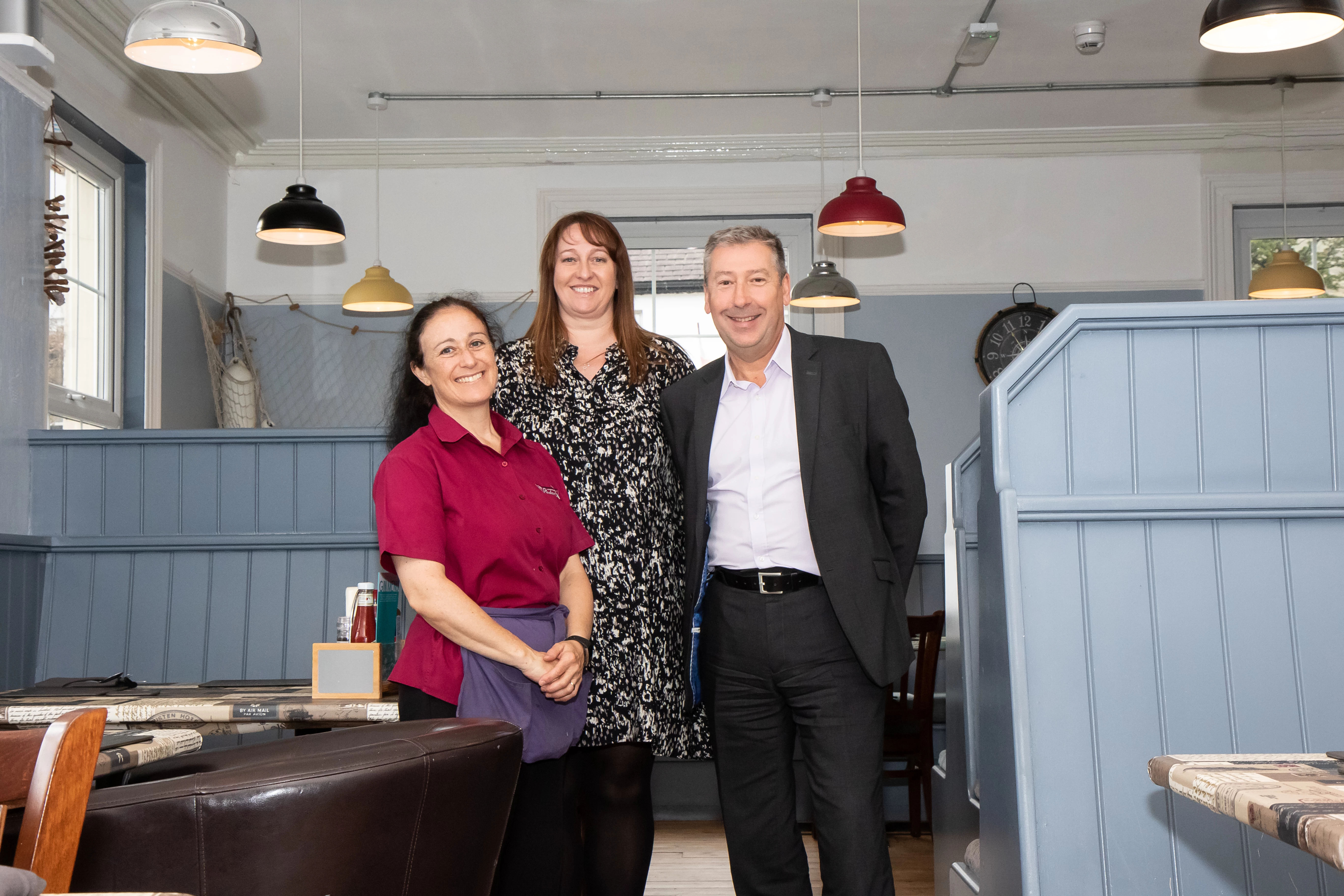 L-R Lesley Wilson (Padarn) Esther Rigby (Bathgate Business Finance) and Gordon Andrews (Bathgate Business Finance)