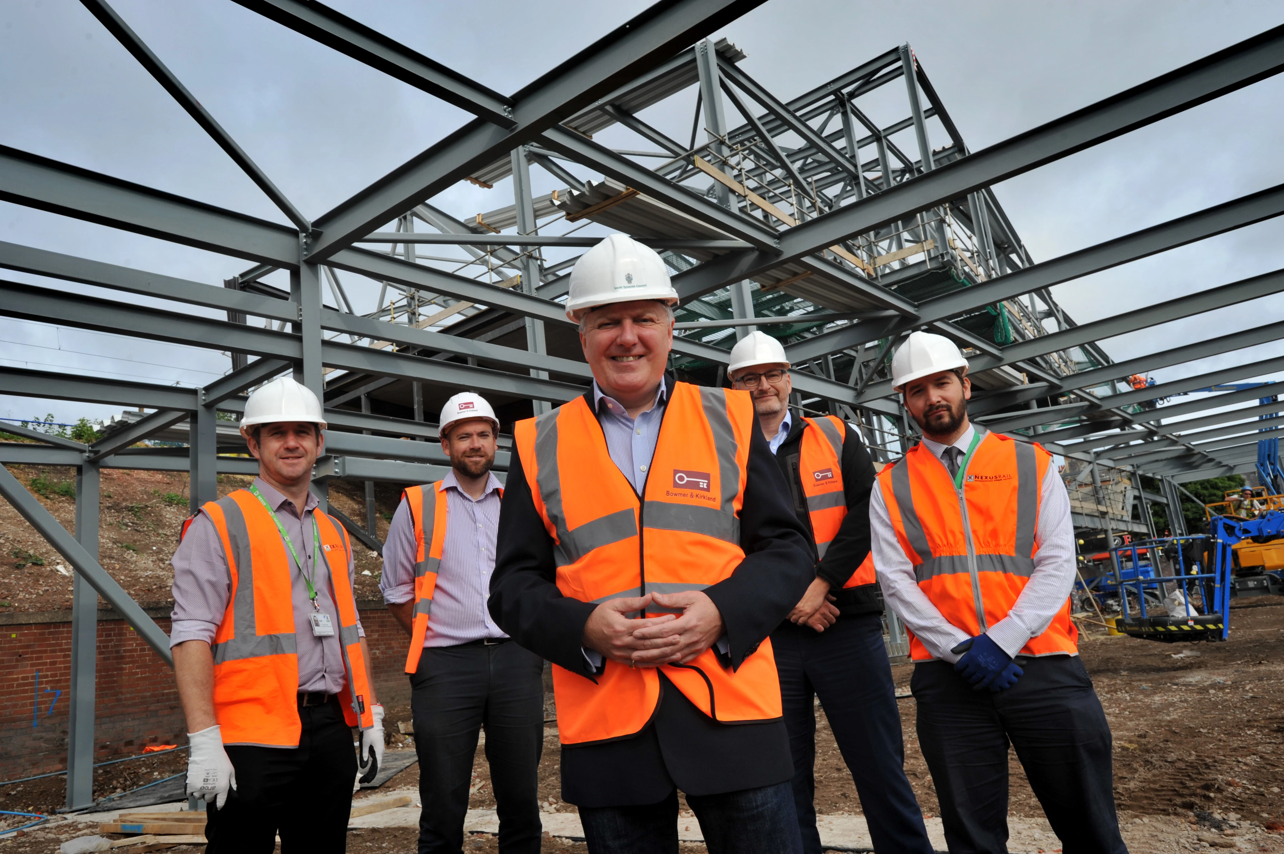 L-R: Stuart Clarke (Nexus), Paul Anderson (Bowmer & Kirkland), Cllr Iain Malcolm, Andrew Fairest (Muse) and Peter Lewis (Nexus)