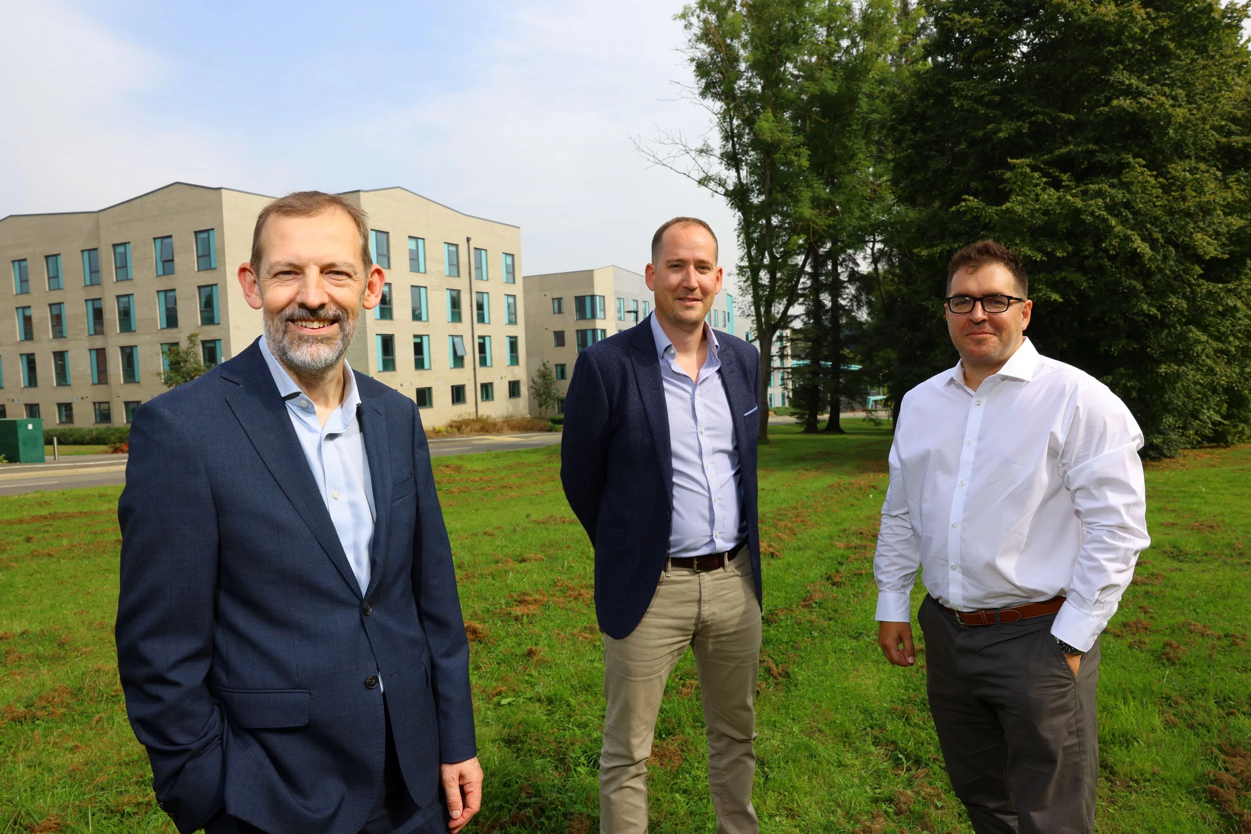  (from left) John Ruddick, senior property development manager at Banks Property, with Torsion Care's development director Ian Ward and senior land manager James Baker