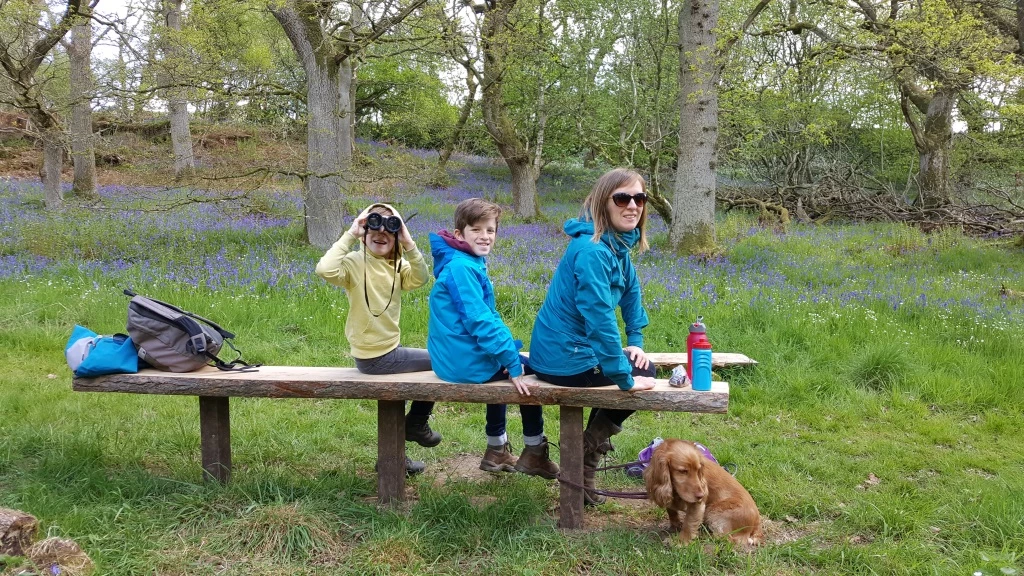 The Dobbins family enjoying the new bench at Tony’s Patch 