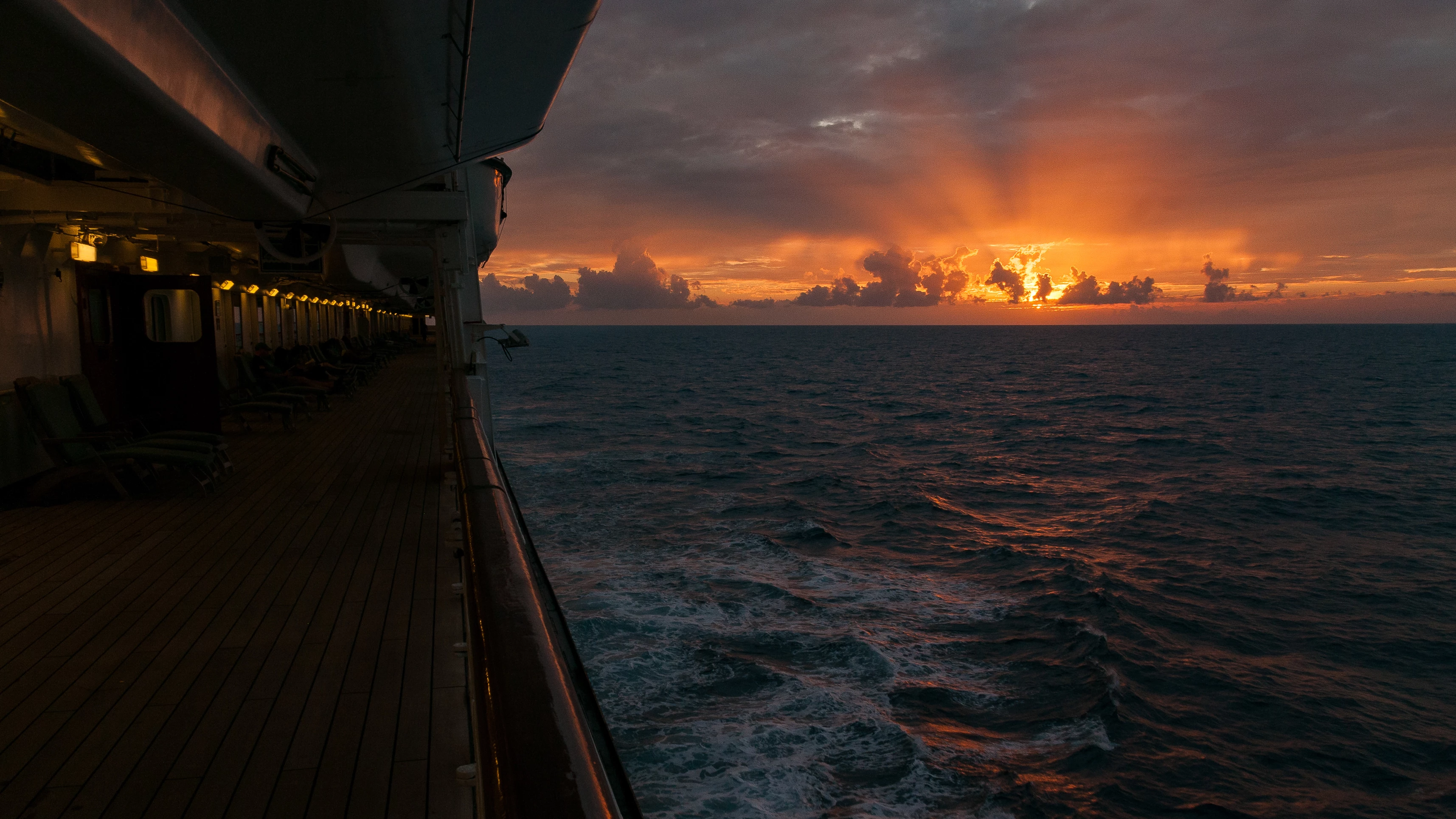 The sun sets in the Gulf of Mexico