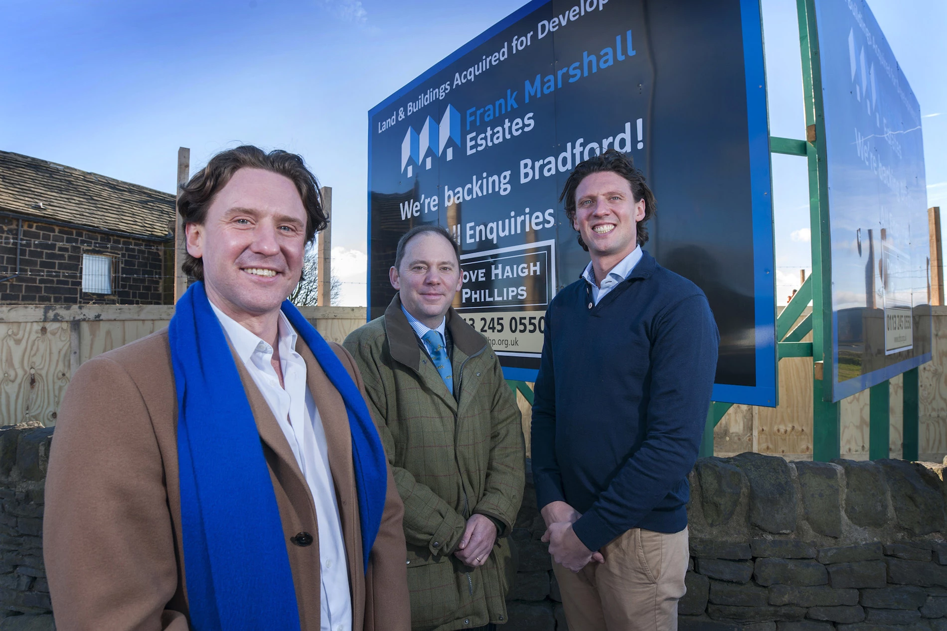  Edward Marshall, Mike Haigh and Jimmy Marshall at the front of the park.