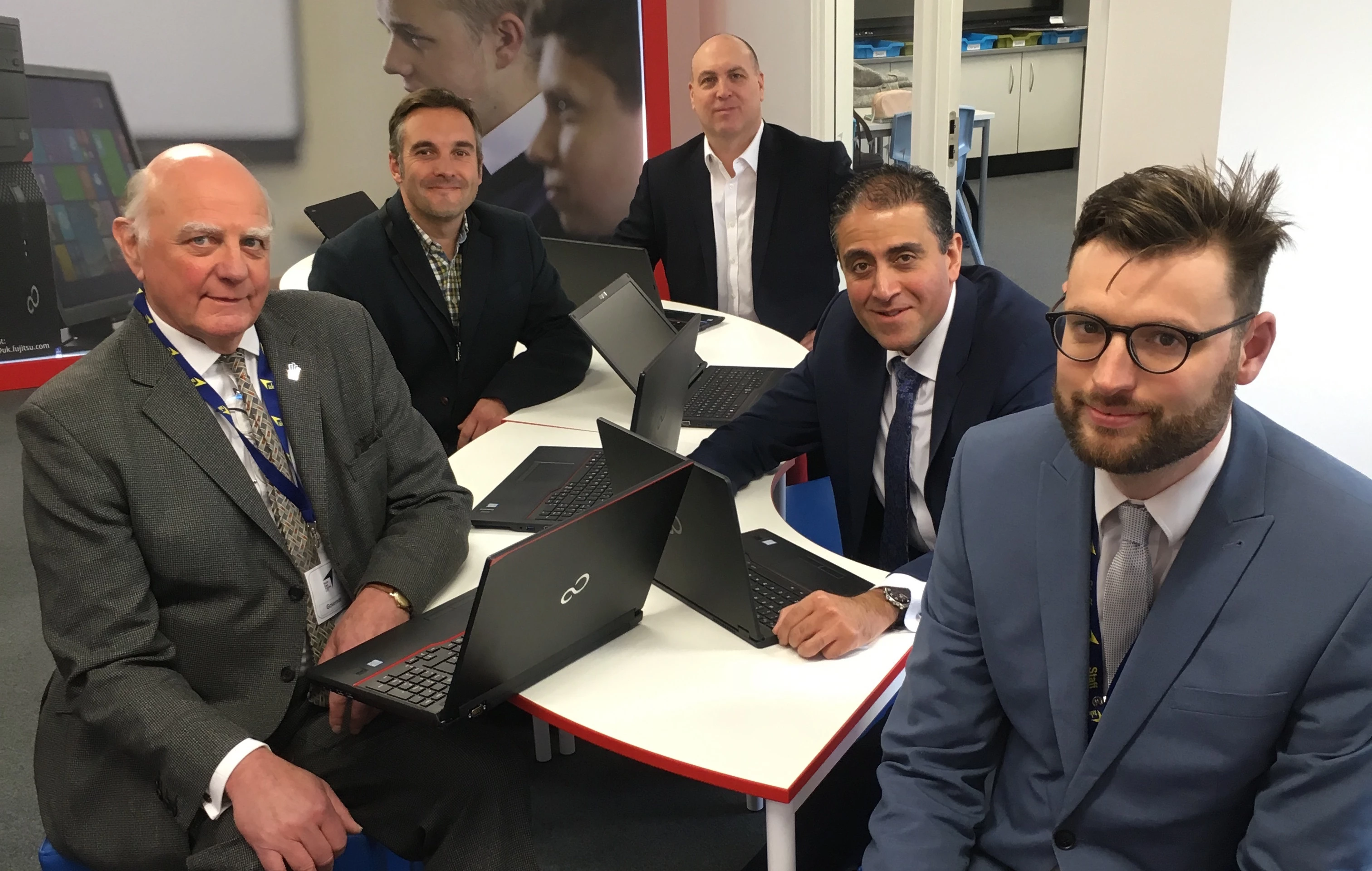 L-R: Michael Whitaker (NE Futures chair of governors), Stuart Walker (Intel), Julian Mennell (Kyocera), Ash Merchant (Fujitsu) and Dan Sydes, NE Futures (principal of NE Futures)