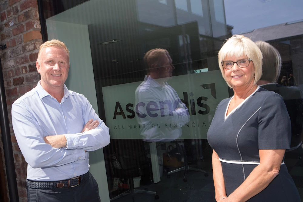 Ascendis' Richard Fleming (left) with Michele Fynan of RBS