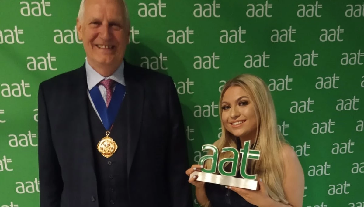 AAT President, Vernon Anderson with Rebecca Elliott