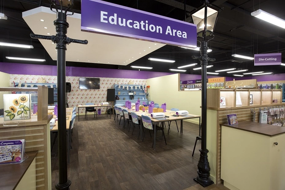 Education area at Crafter's Companion, Newton Aycliffe