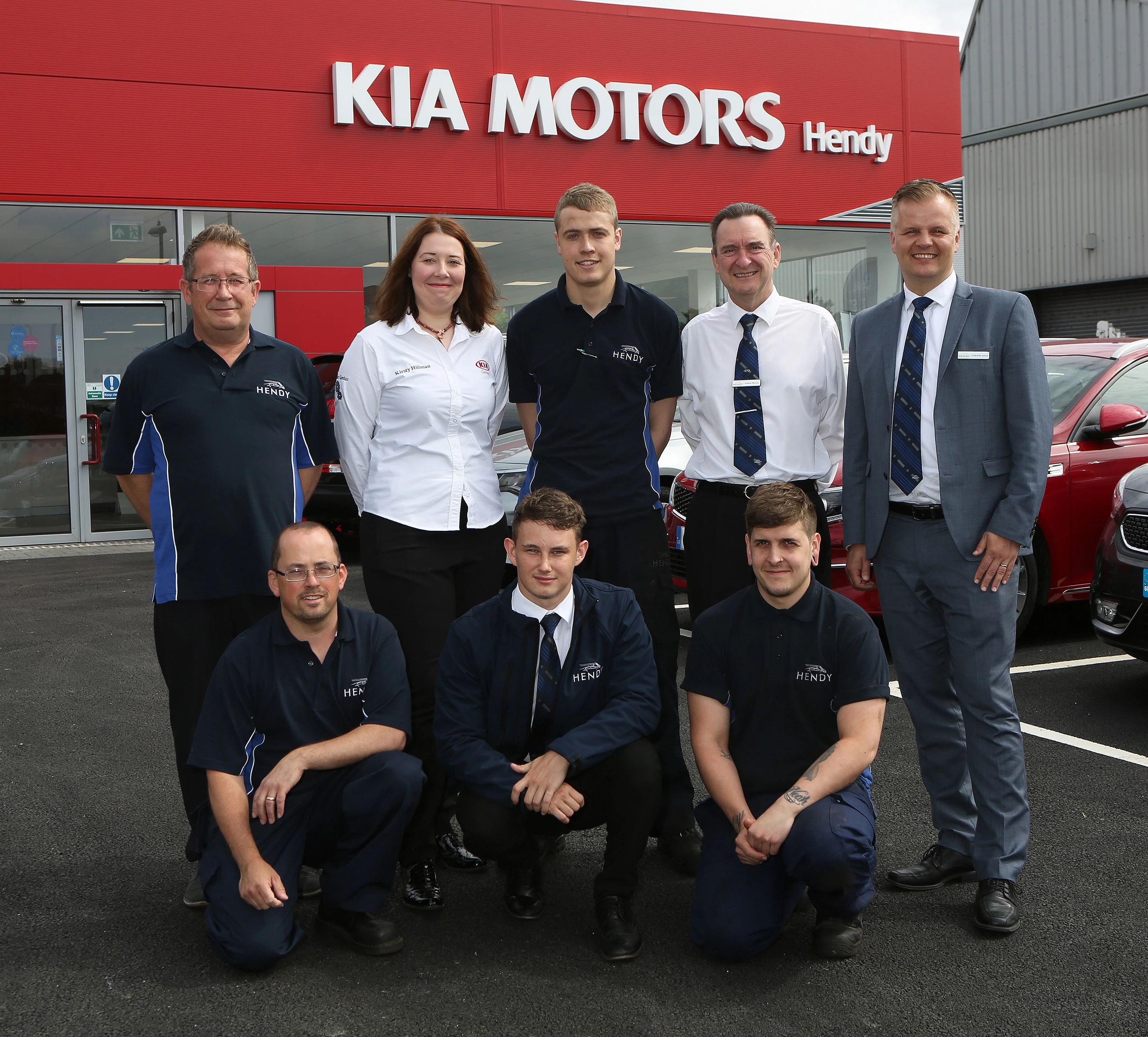 Staff at the new Hendy Kia showroom in Portsmouth