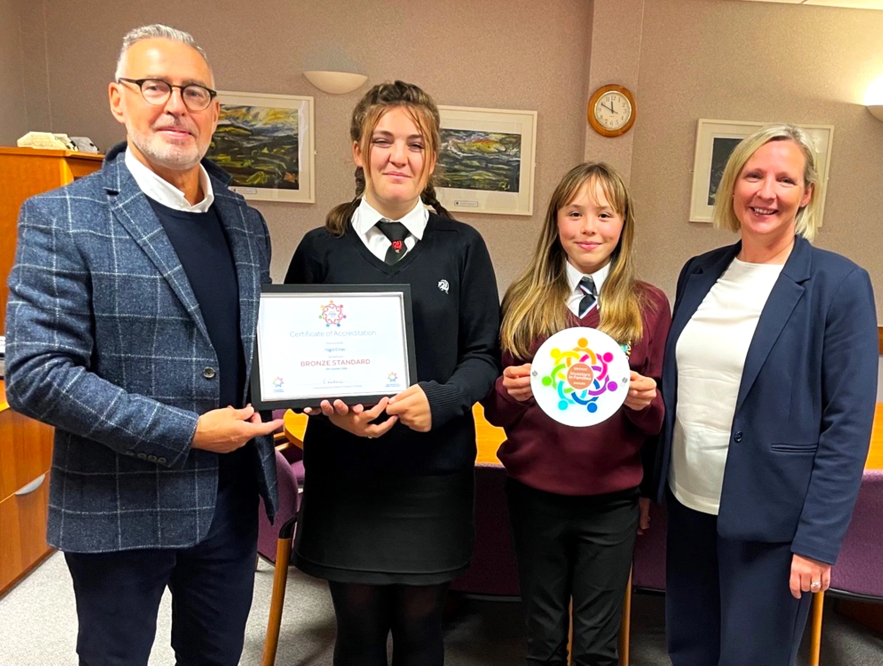 Ysgol Eirias is one of just a handful of schools in Wales to receive the Investors in Families Bronze Award. 