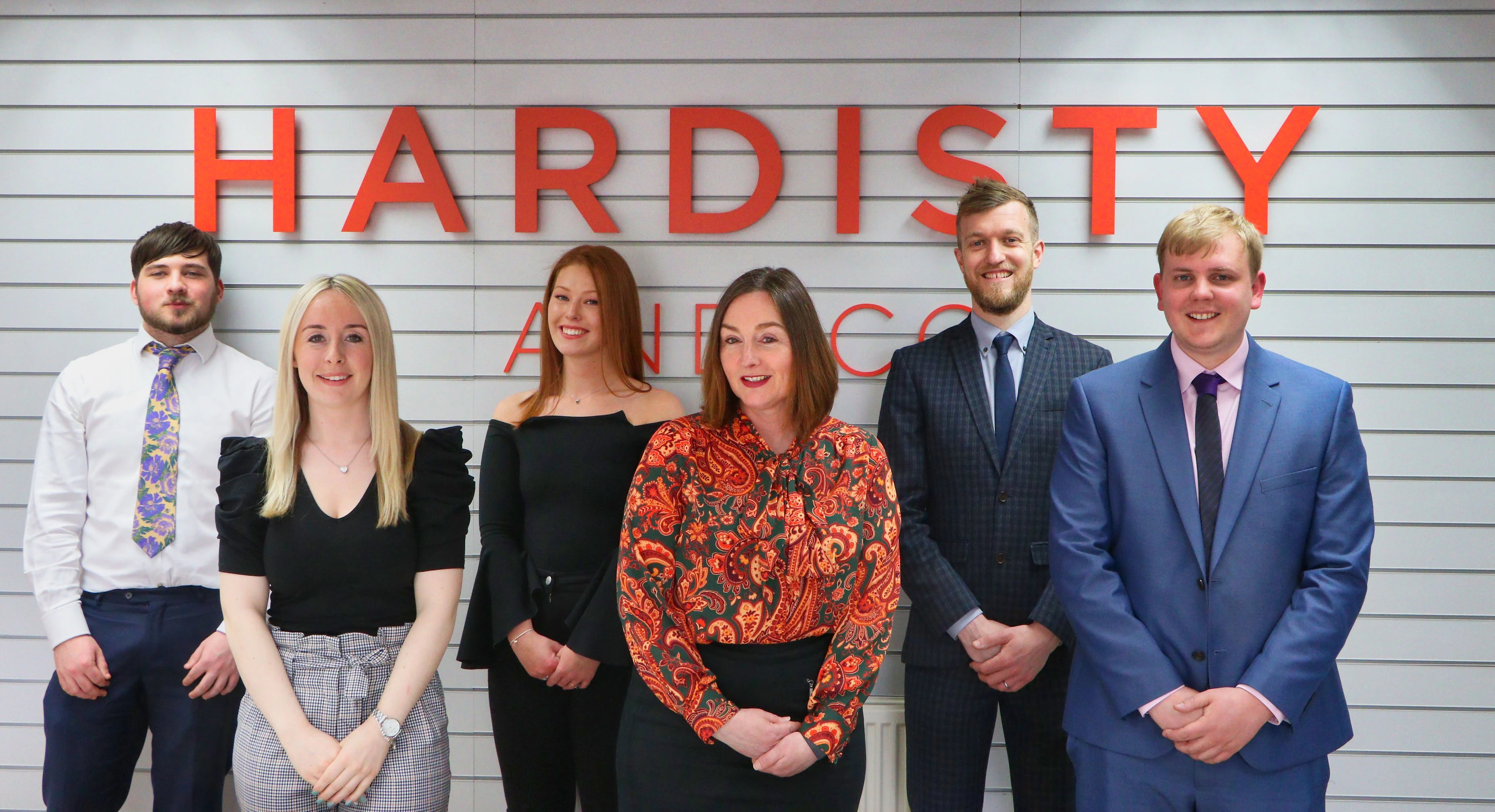 The team at the new Hardisty and Co office: Oliver Rhodes, Georgina Carroll, Amy Pickering, Nichola Ashby, Jamie Gathercole, Daniel Andrews