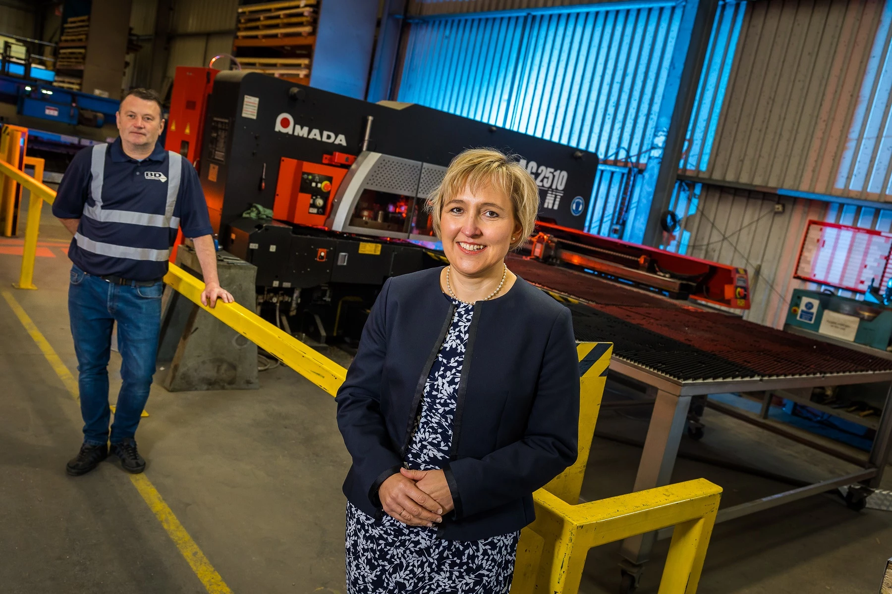 BD Fabrications (L-R) Jason Patterson, director at BD Fabrications and Sarah Slaven, Business Durham’s interim Managing Director