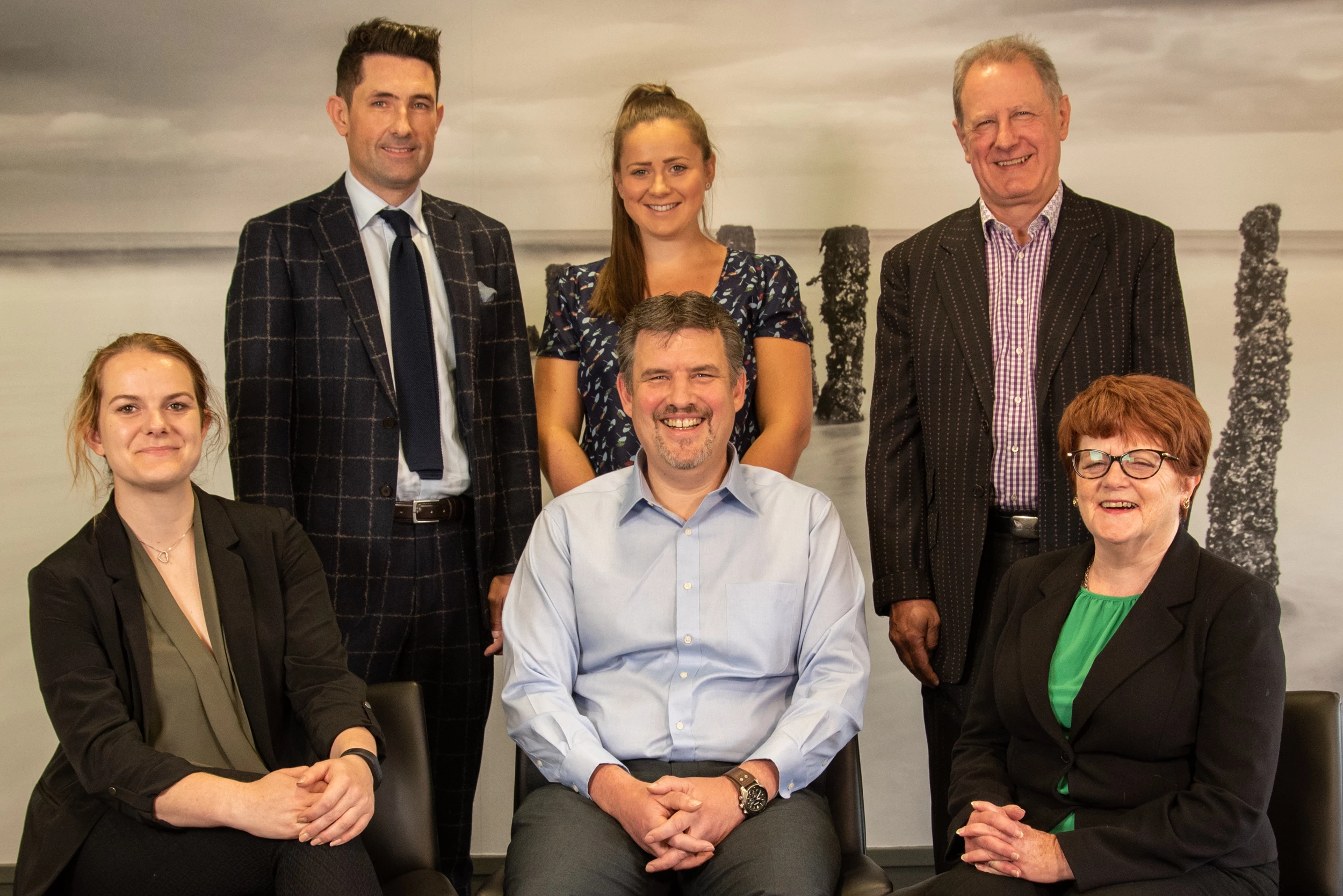 Top L-R: Ross Golightly, Lucy Cansfield and Ian Swain, with (front L-R) Katherine Briggs, John Allan and Pat Beaumont