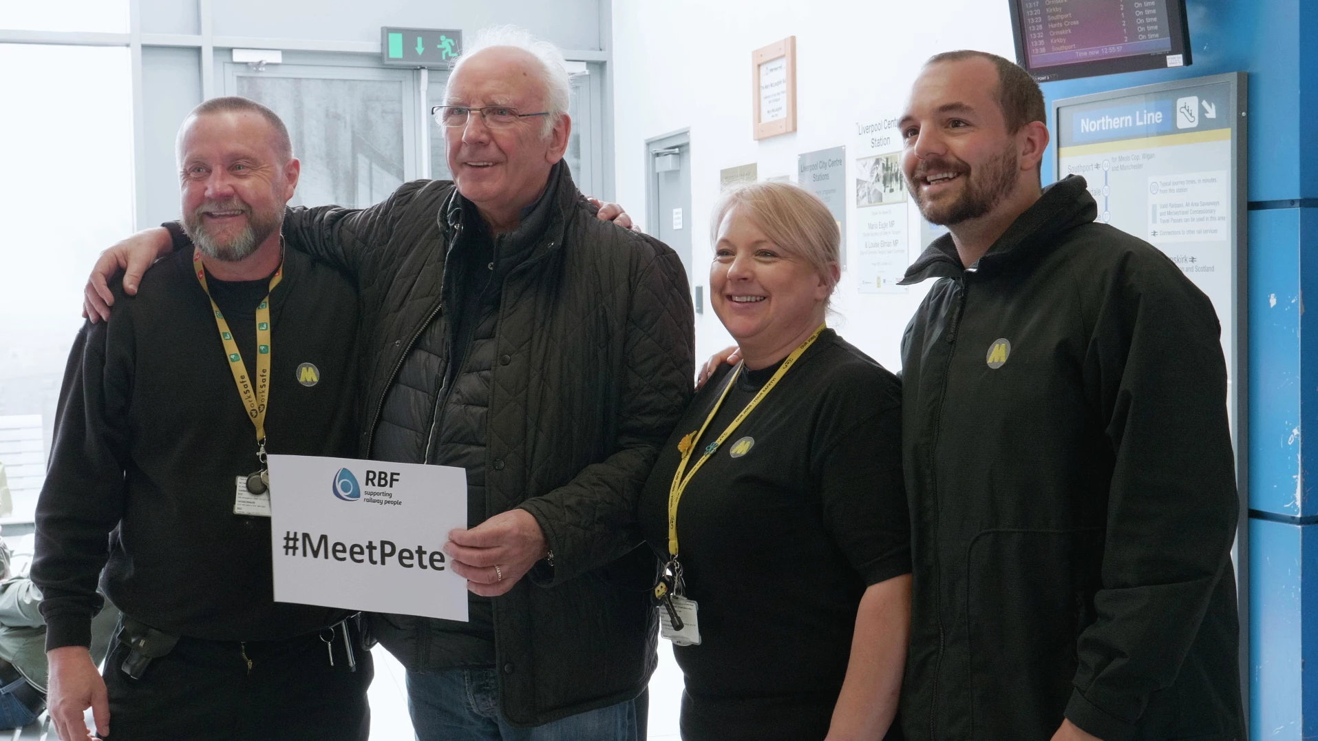 Pete Waterman with Merseyrail staff