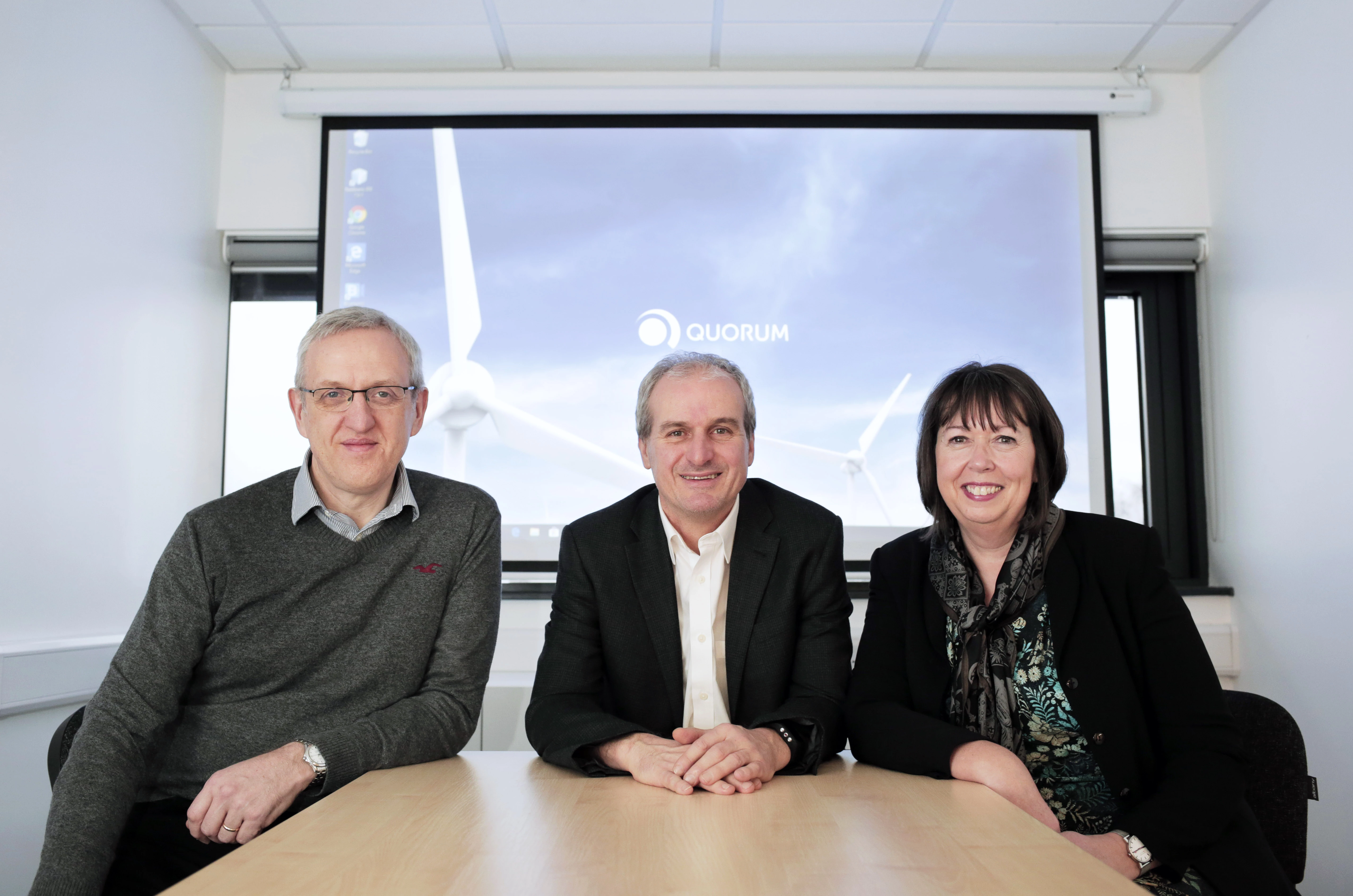 L-R: Quorum’s Paul Usher and John Sherban with Janet Todd of NETPark