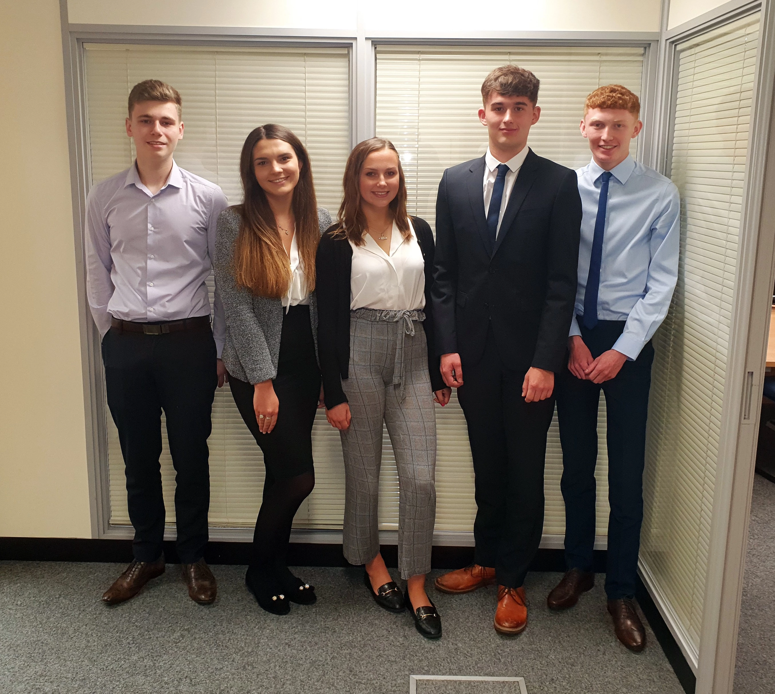 L-R: Harry Royle (Manchester), Madison Wyles (Blackpool), Niamh Bonnett (Blackpool), Luke Evans (Chester), Max Kilshaw (Preston)