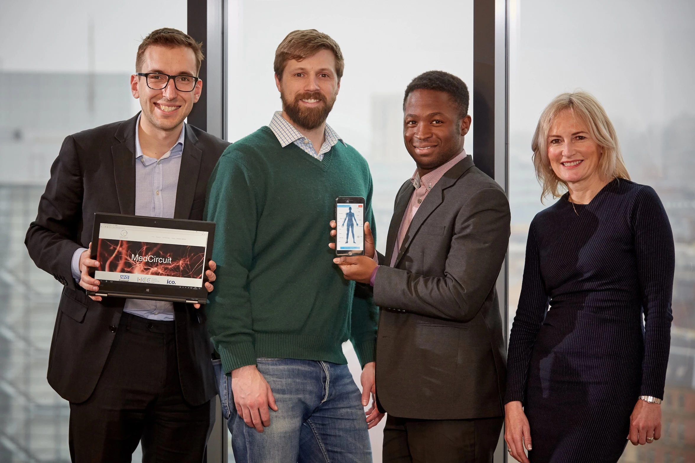 L-R: Jonny Sharp (Mercia), Will Schaffer (NorthInvest), Lanre Olaitan (MedCircuit) and Helen Oldham (NorthInvest)