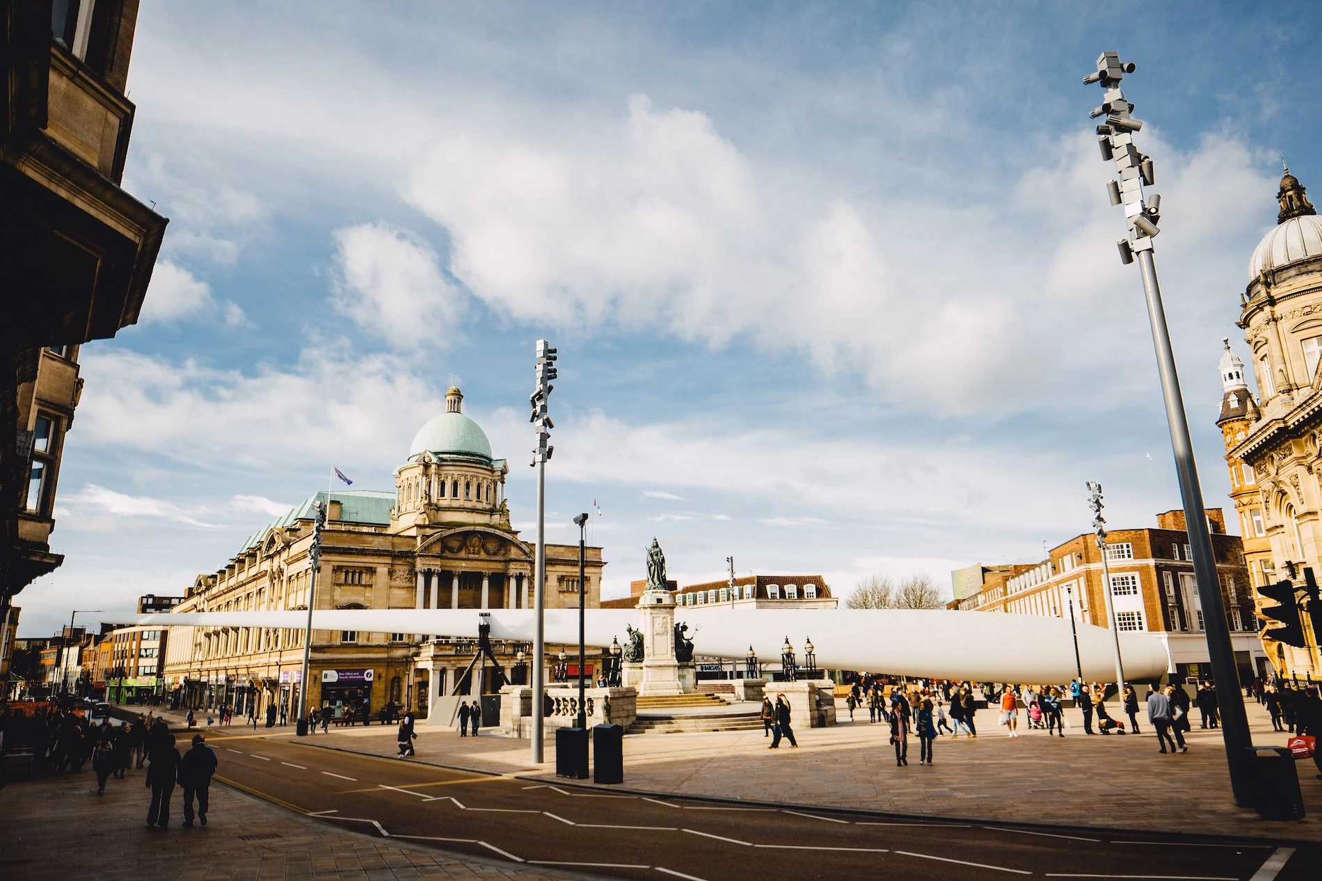 The turbine blade made in Hull was transformed into an art installation as part of the City of Culture programme.