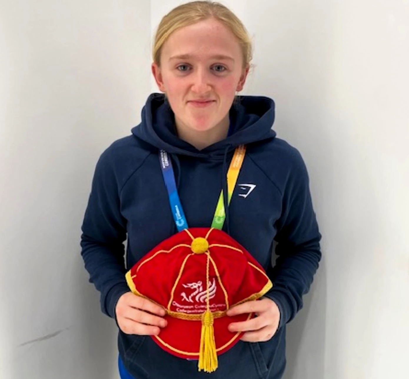 Seren Cashen with her Wales cap 