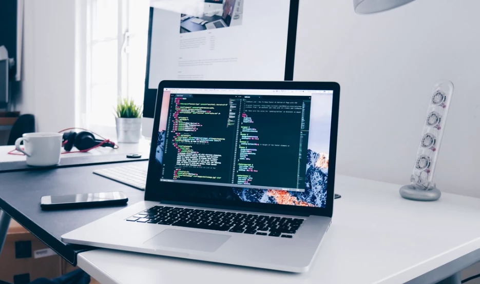 MacBook Pro in airy office